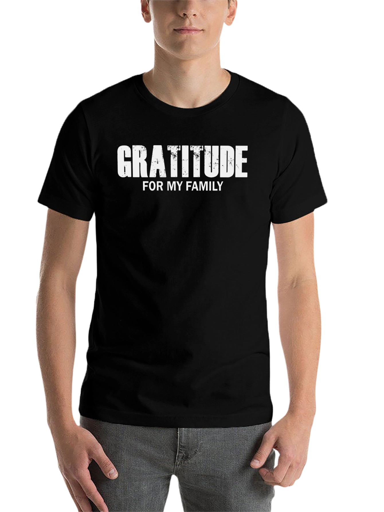 Gratitude for My Family Black T-Shirt