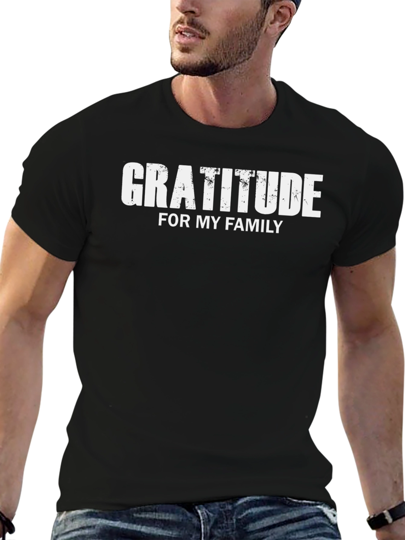 Gratitude for My Family Black T-Shirt