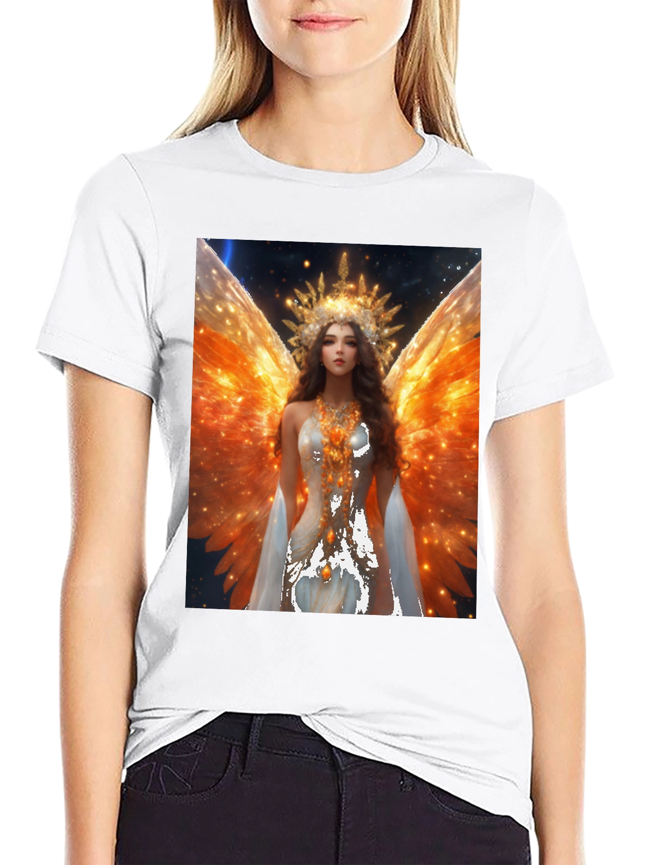 Angel Wings Graphic T-Shirt - Celestial Art Tee