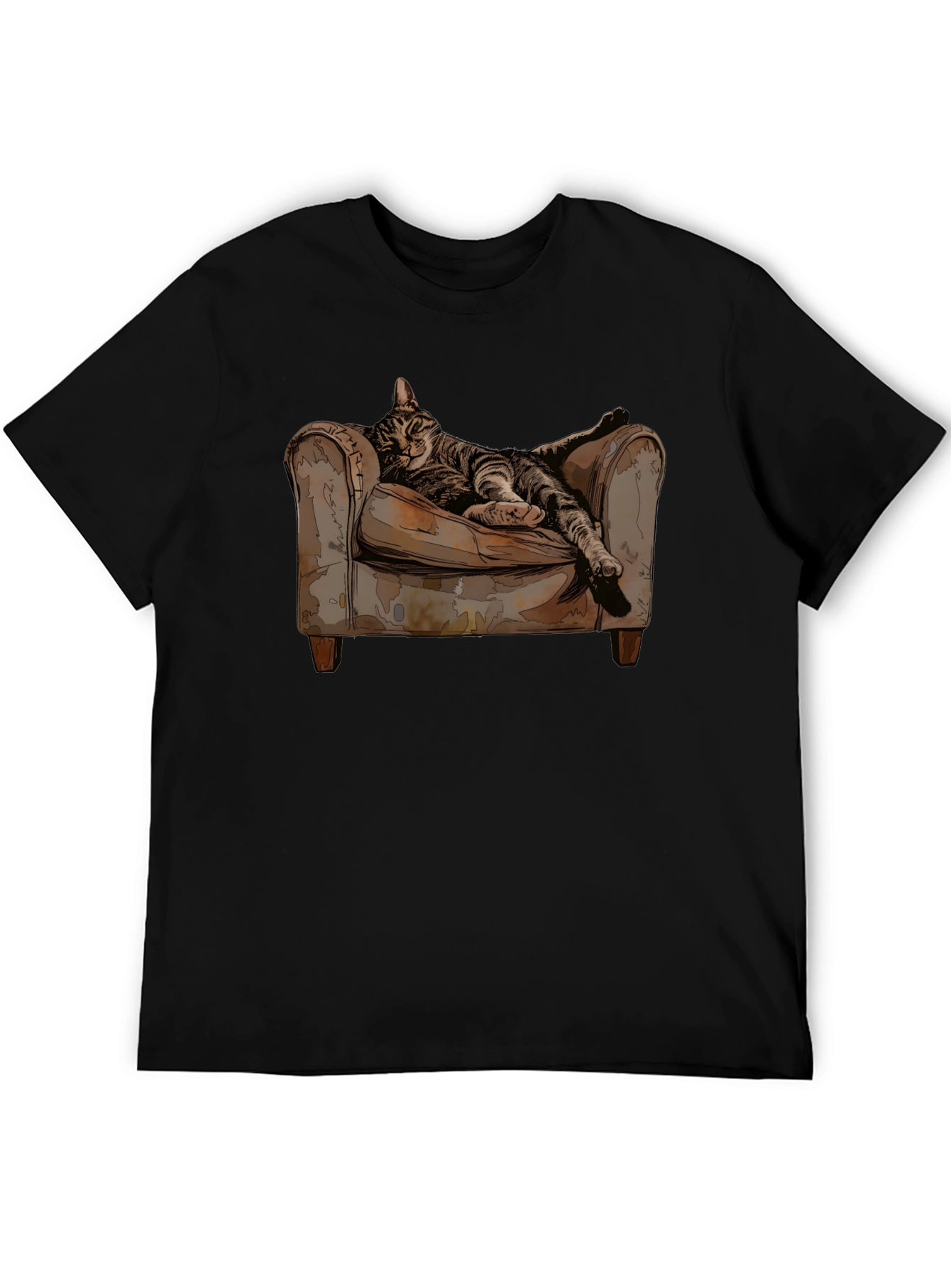 Relaxed Cat in Chair Graphic Tee
