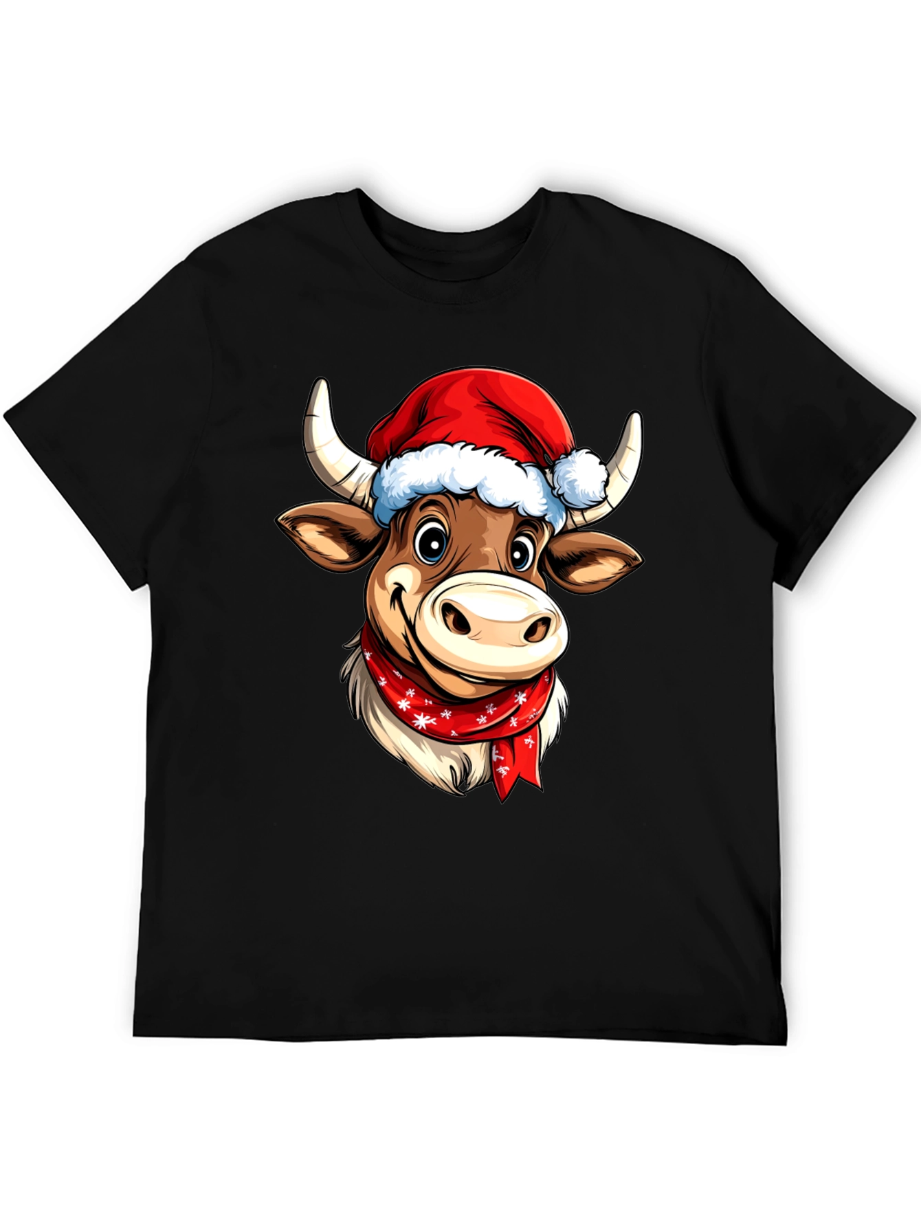 Festive Cartoon Cow T-Shirt