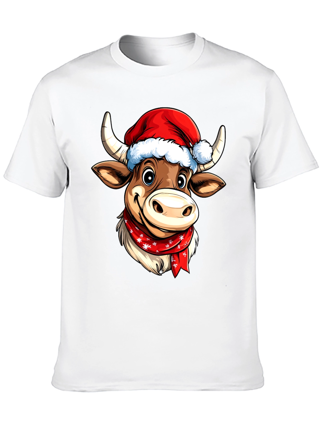 Festive Cartoon Cow T-Shirt