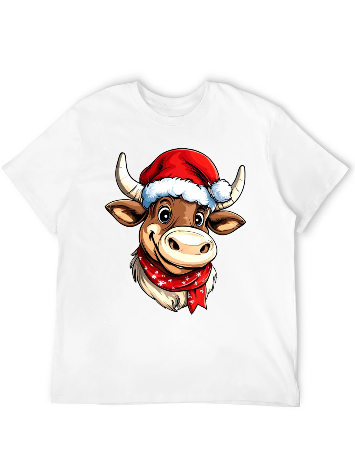 Festive Cartoon Cow T-Shirt