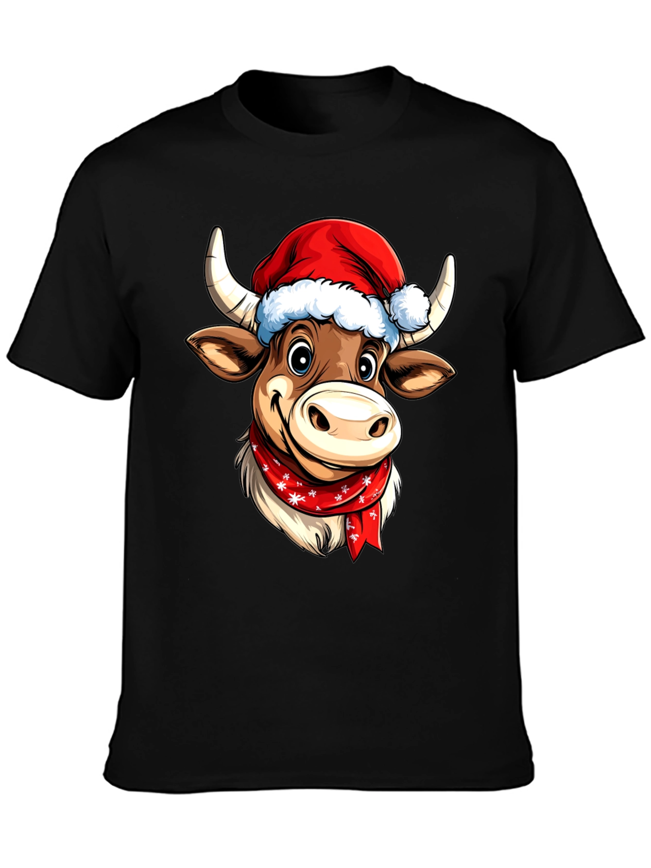 Festive Cartoon Cow T-Shirt