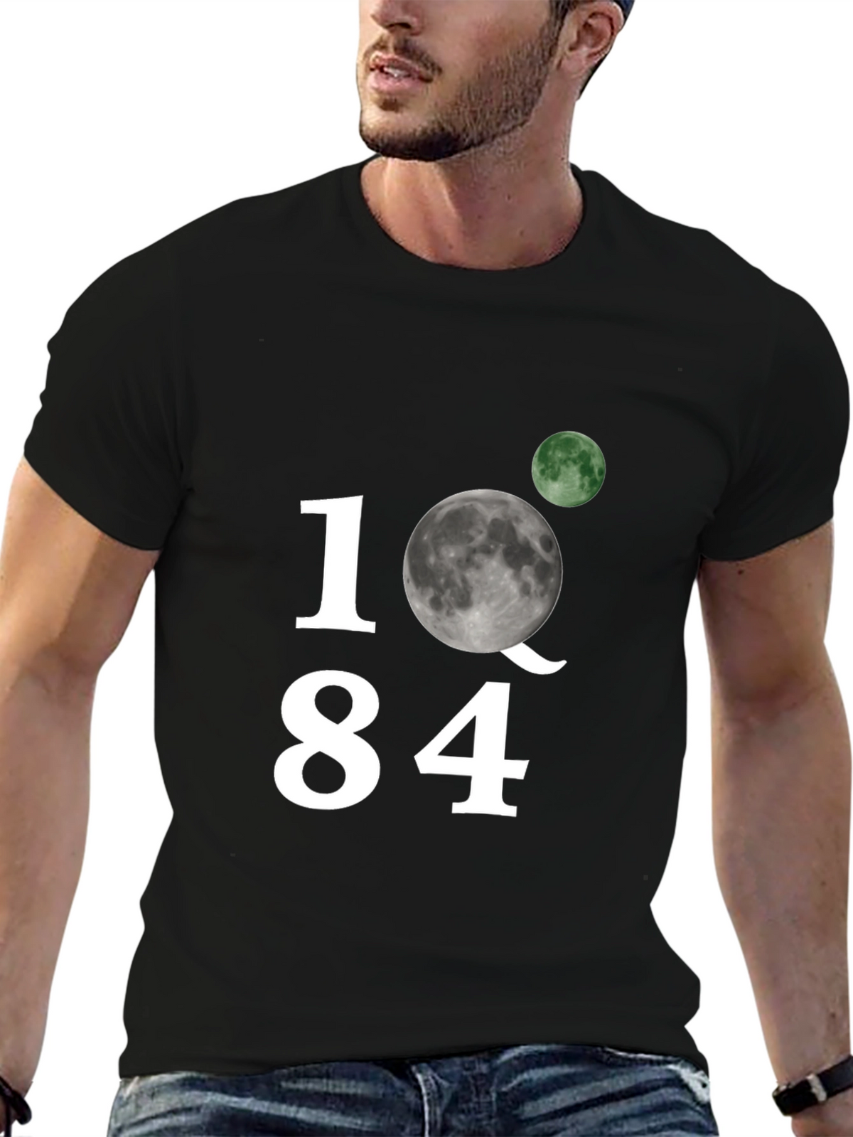 1Q84 Moon Graphic Black T-Shirt