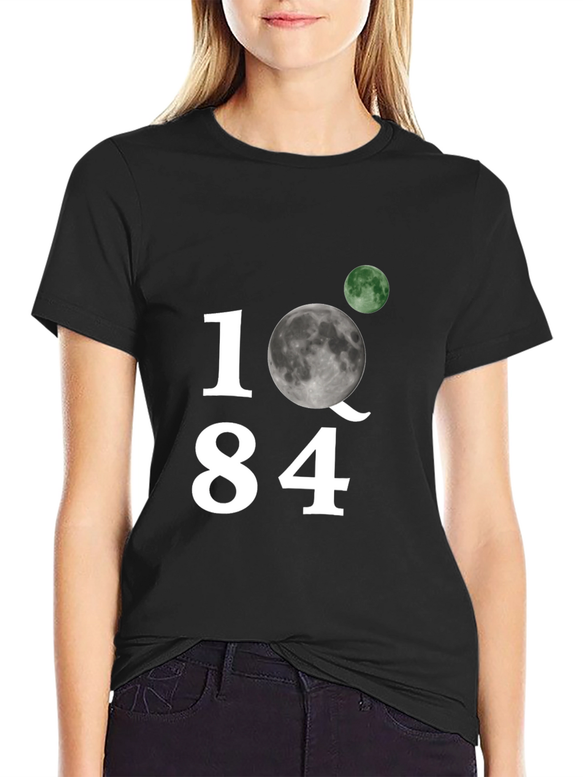 1Q84 Moon Graphic Black T-Shirt