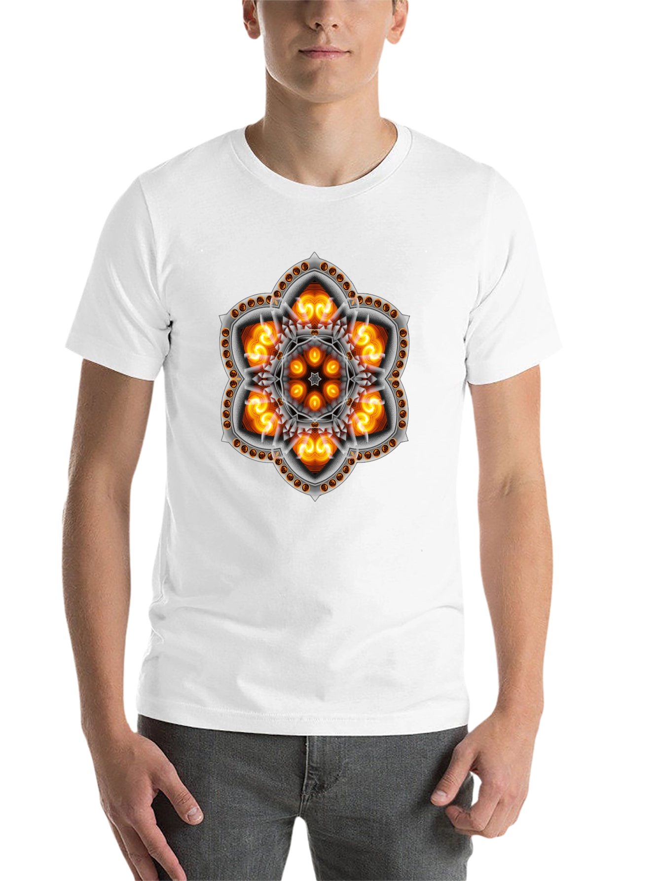Mystic Flame Mandala Graphic Tee - Black
