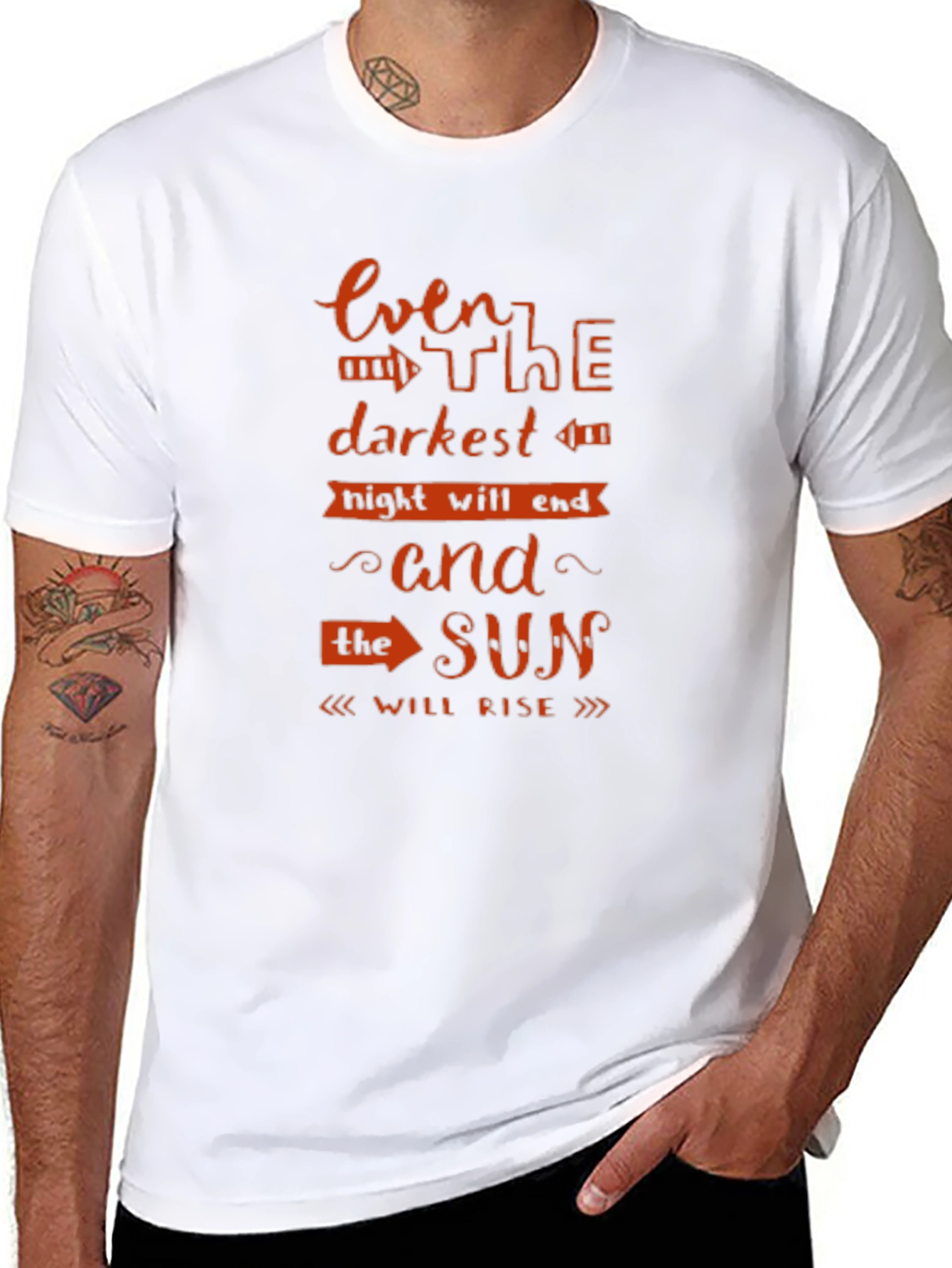 Inspirational Even the Darkest Night Black T-Shirt
