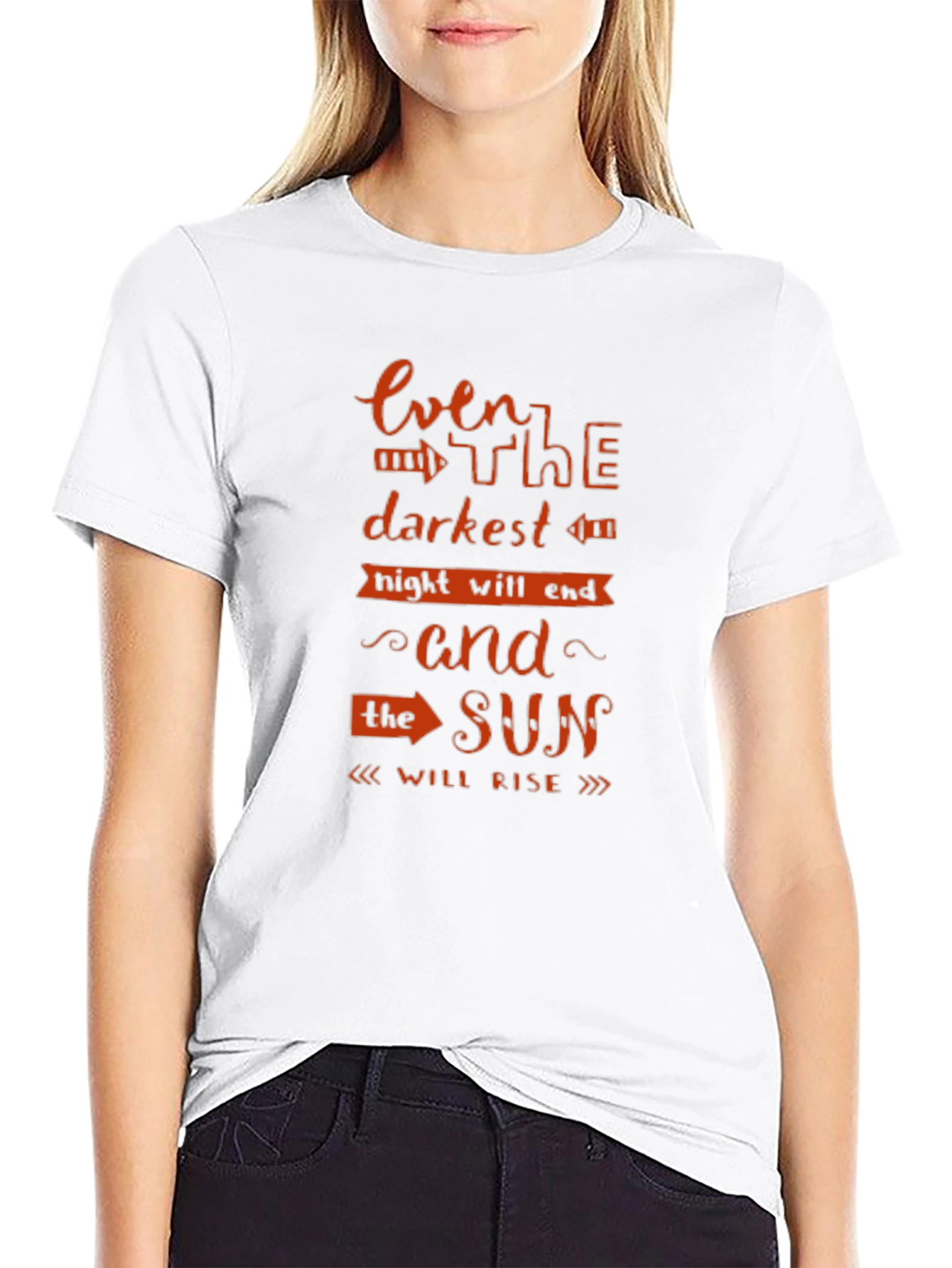 Inspirational Even the Darkest Night Black T-Shirt
