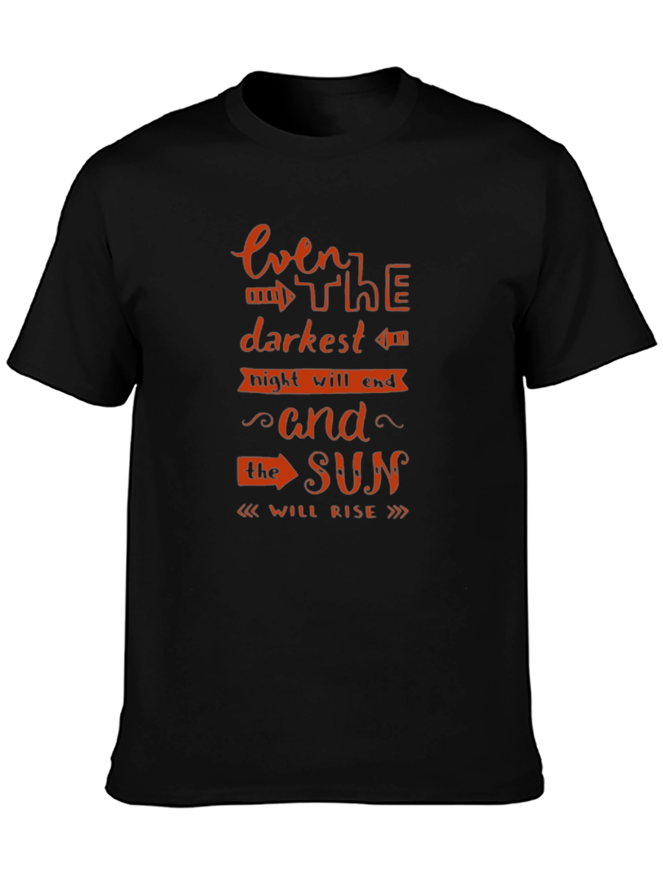 Inspirational Even the Darkest Night Black T-Shirt