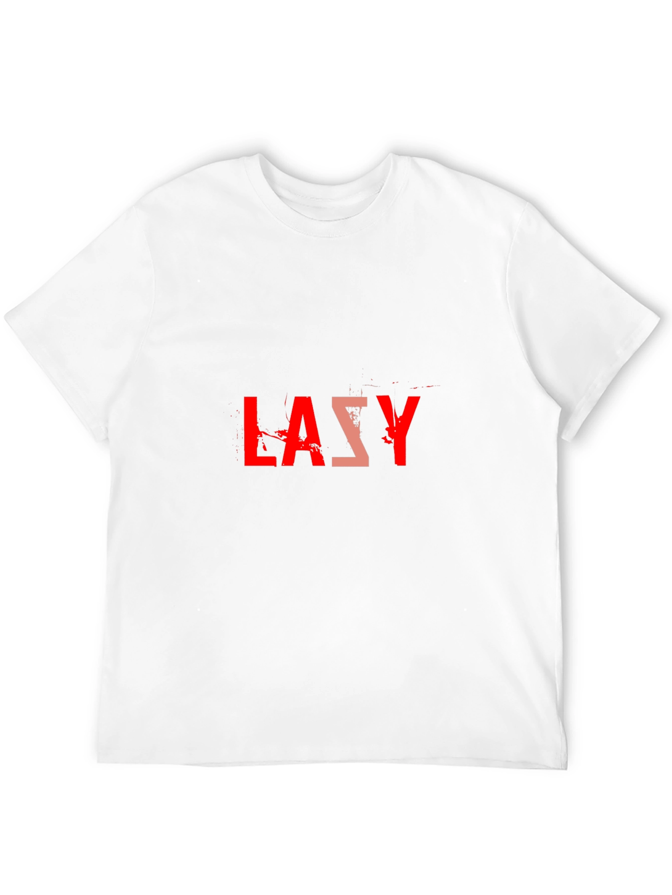 Lazy Graphic Tee - Black Cotton Blend Casual T-Shirt