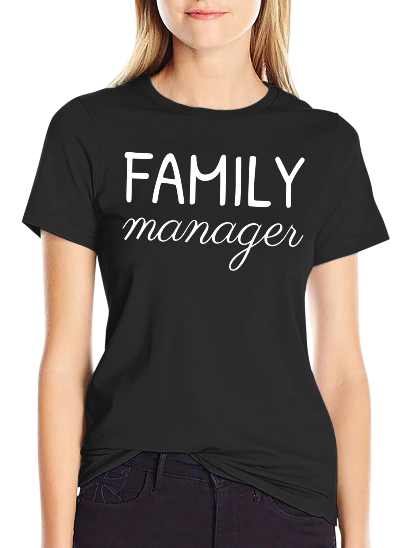 Family Manager Black Graphic Tee