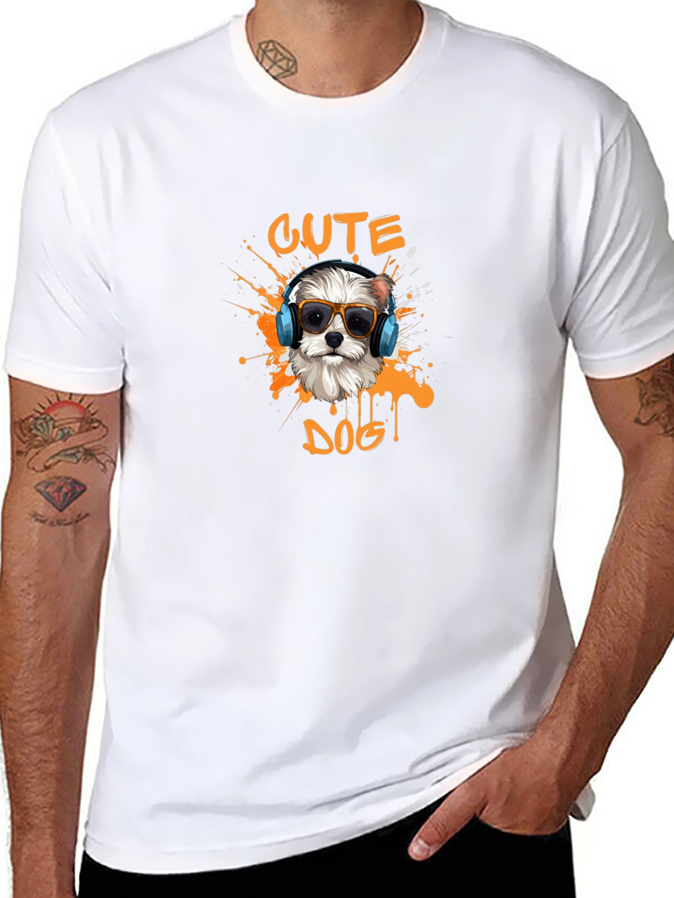Cute Dog Graphic Tee - Stylish Mens T-Shirt