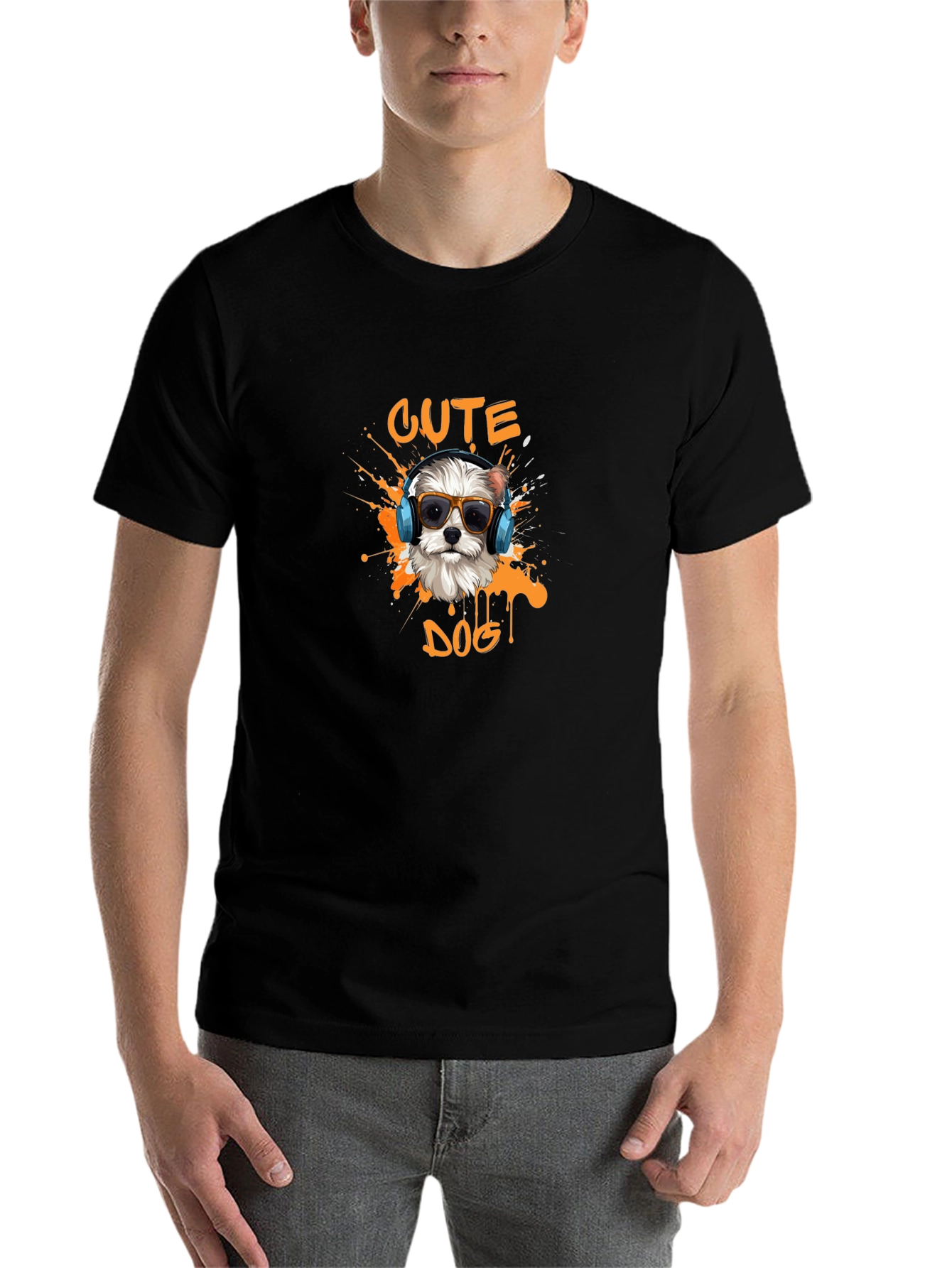 Cute Dog Graphic Tee - Stylish Mens T-Shirt
