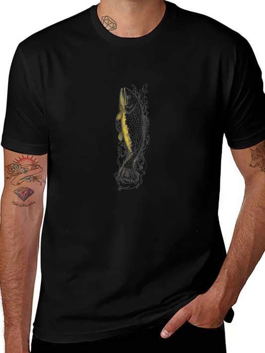 Northern Pike Graphic Tee - Black Cotton T-Shirt