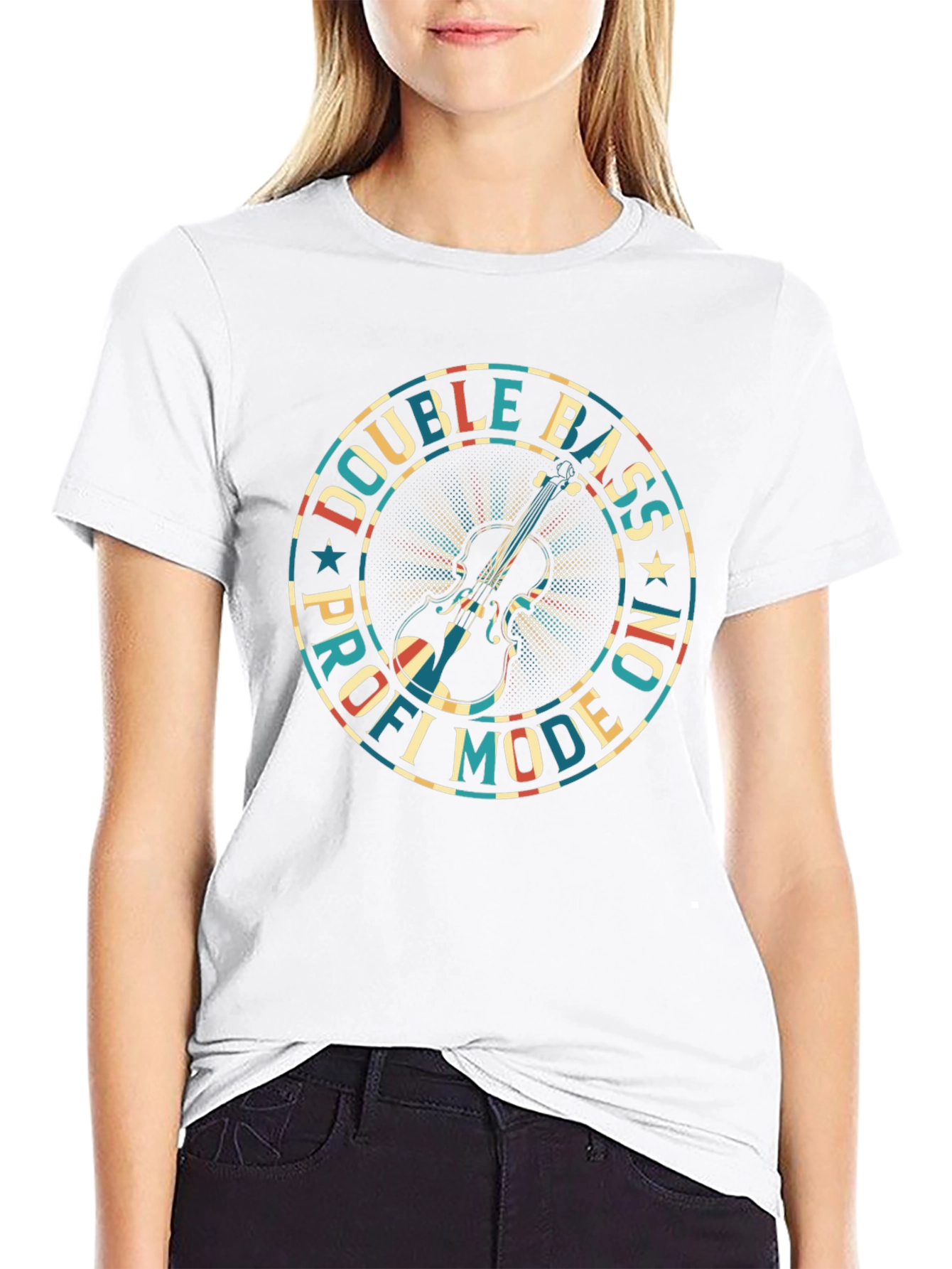Double Bass Pro Mode On Black T-Shirt