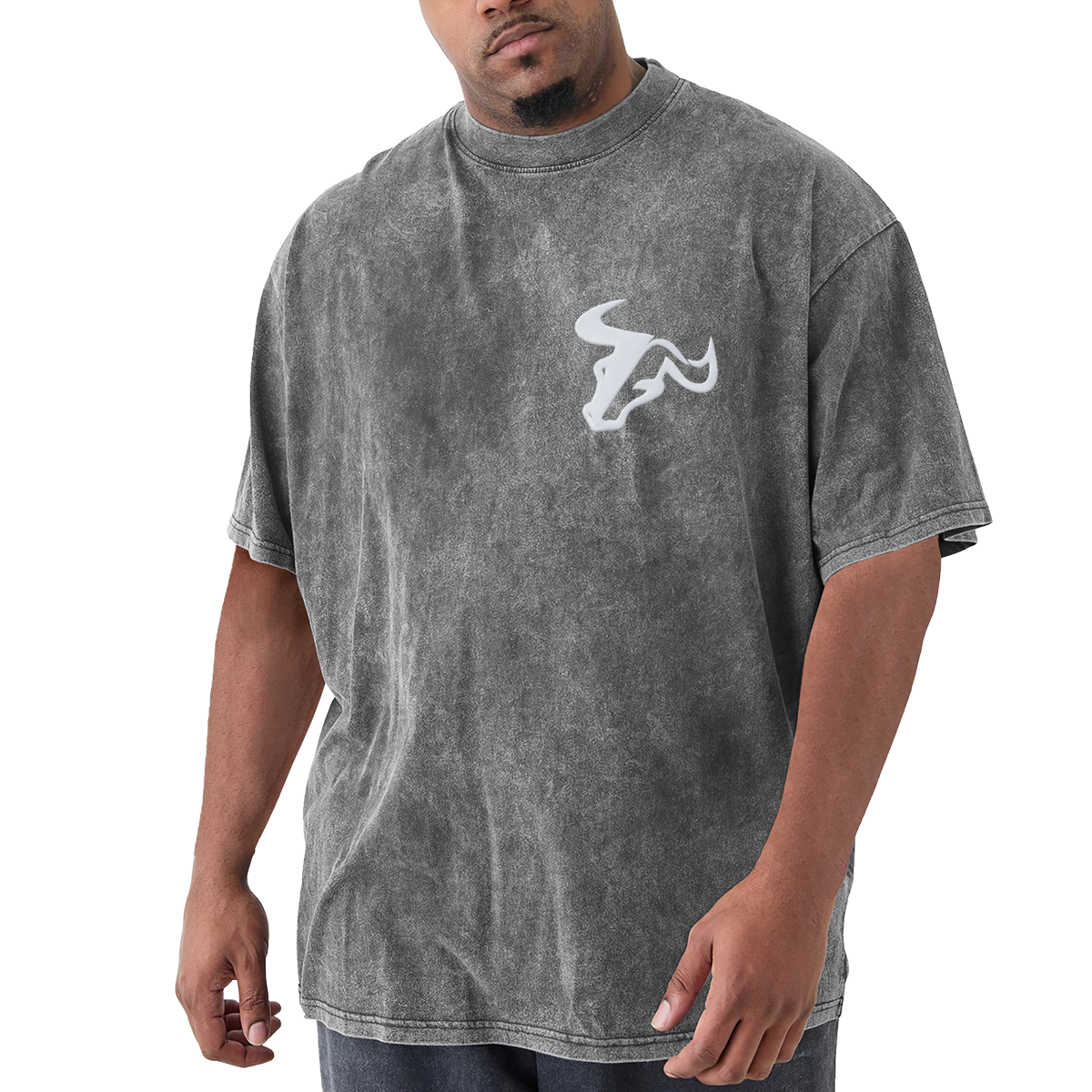Simple White Bull Head Chest Logo