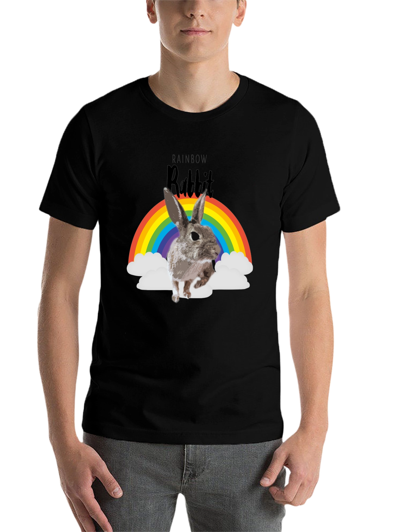 Rainbow Rabbit T-Shirt - Fun Graphic Tee
