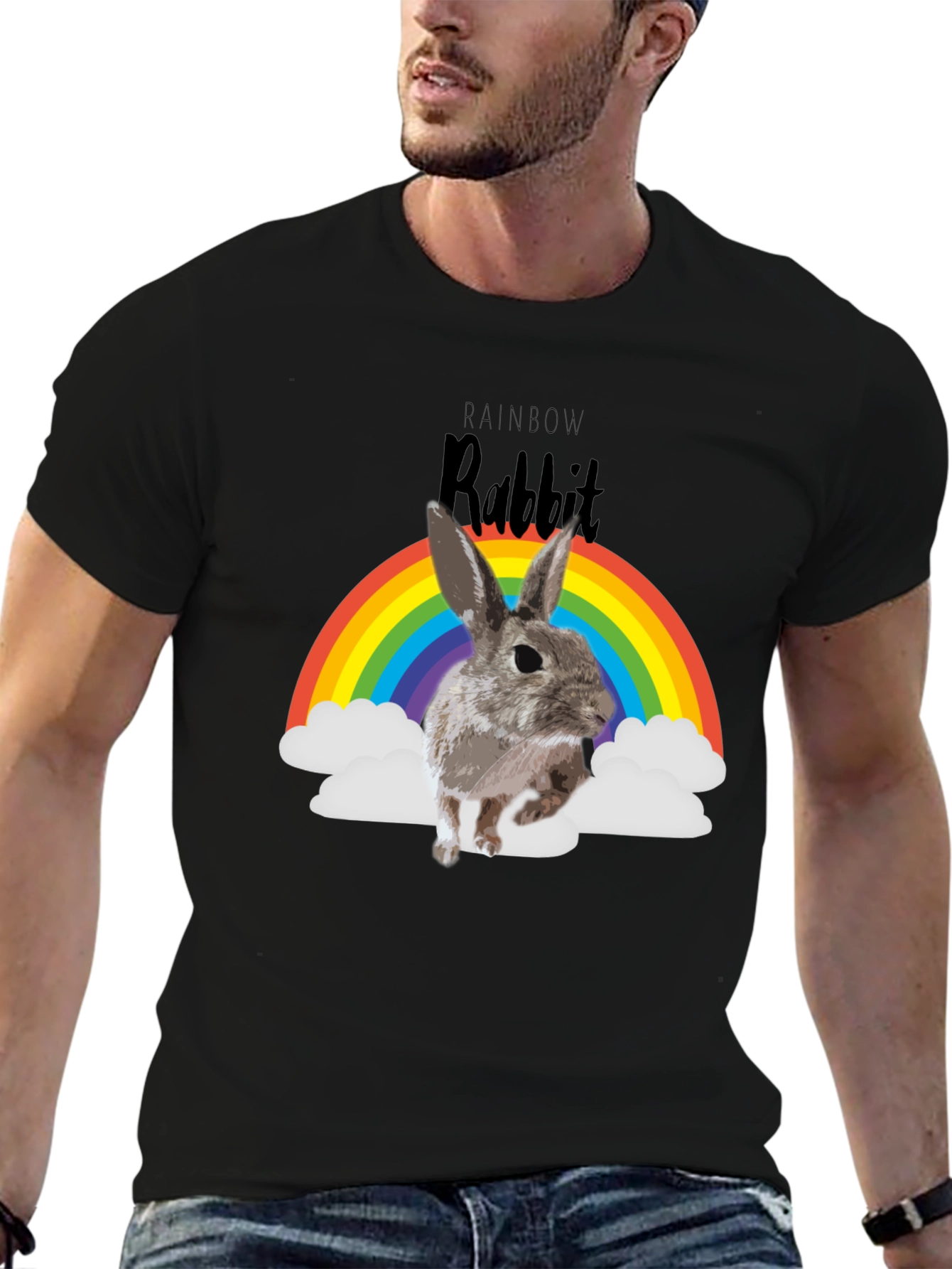 Rainbow Rabbit T-Shirt - Fun Graphic Tee
