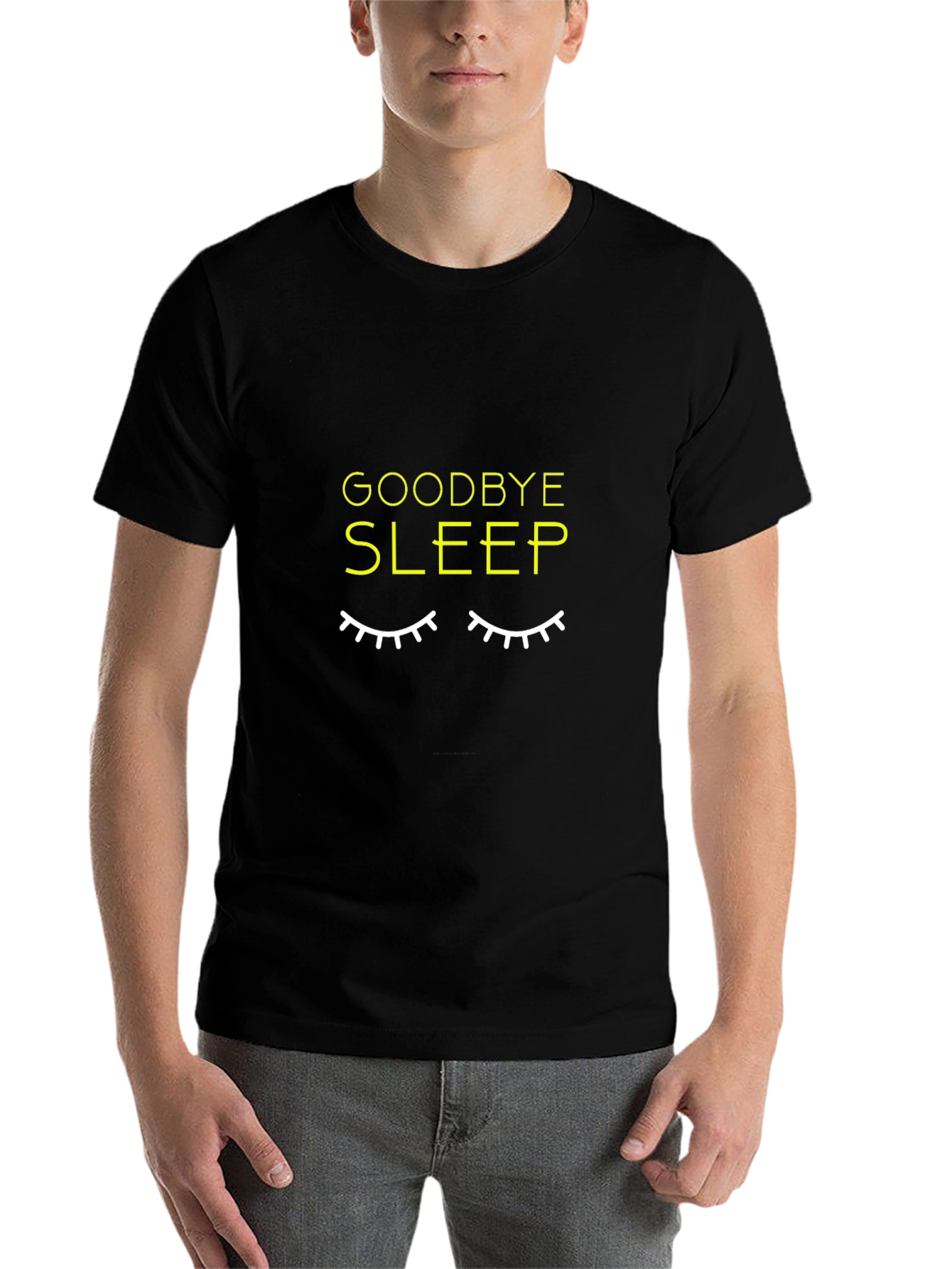 Goodbye Sleep Graphic Black T-Shirt