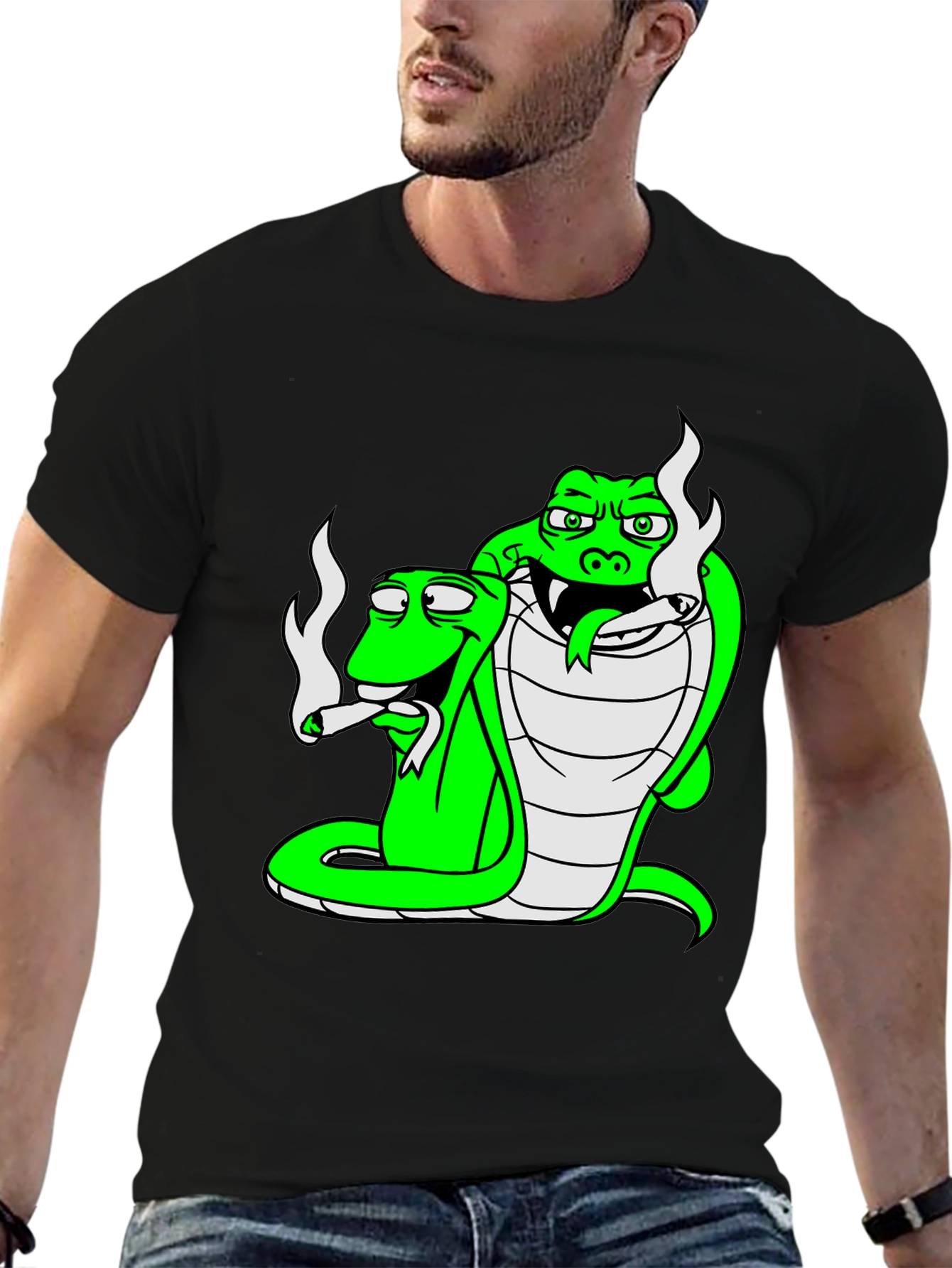 Cool Cobra Snakes Smoking Joint T-Shirt