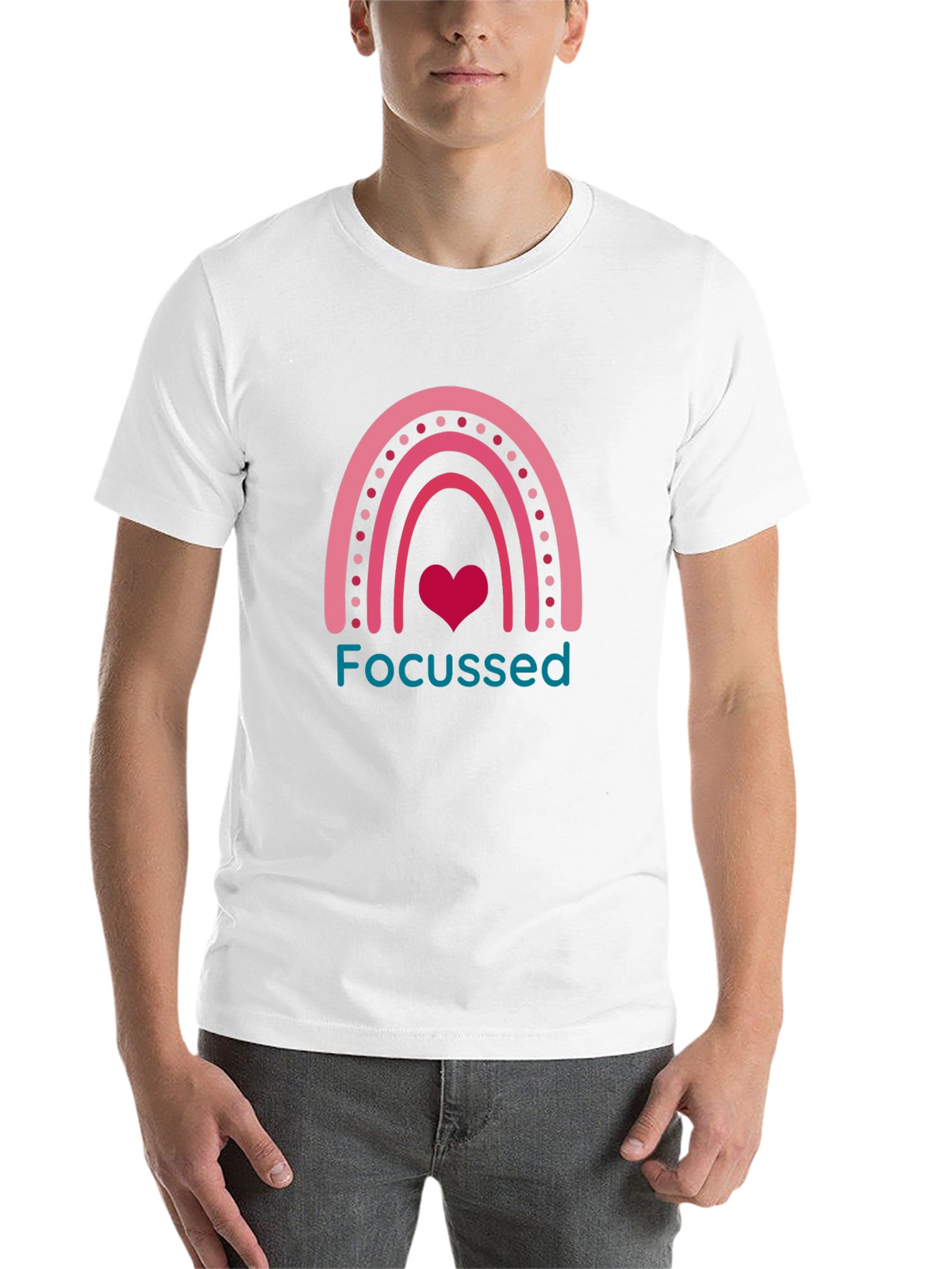 Focused Rainbow Heart Graphic Tee