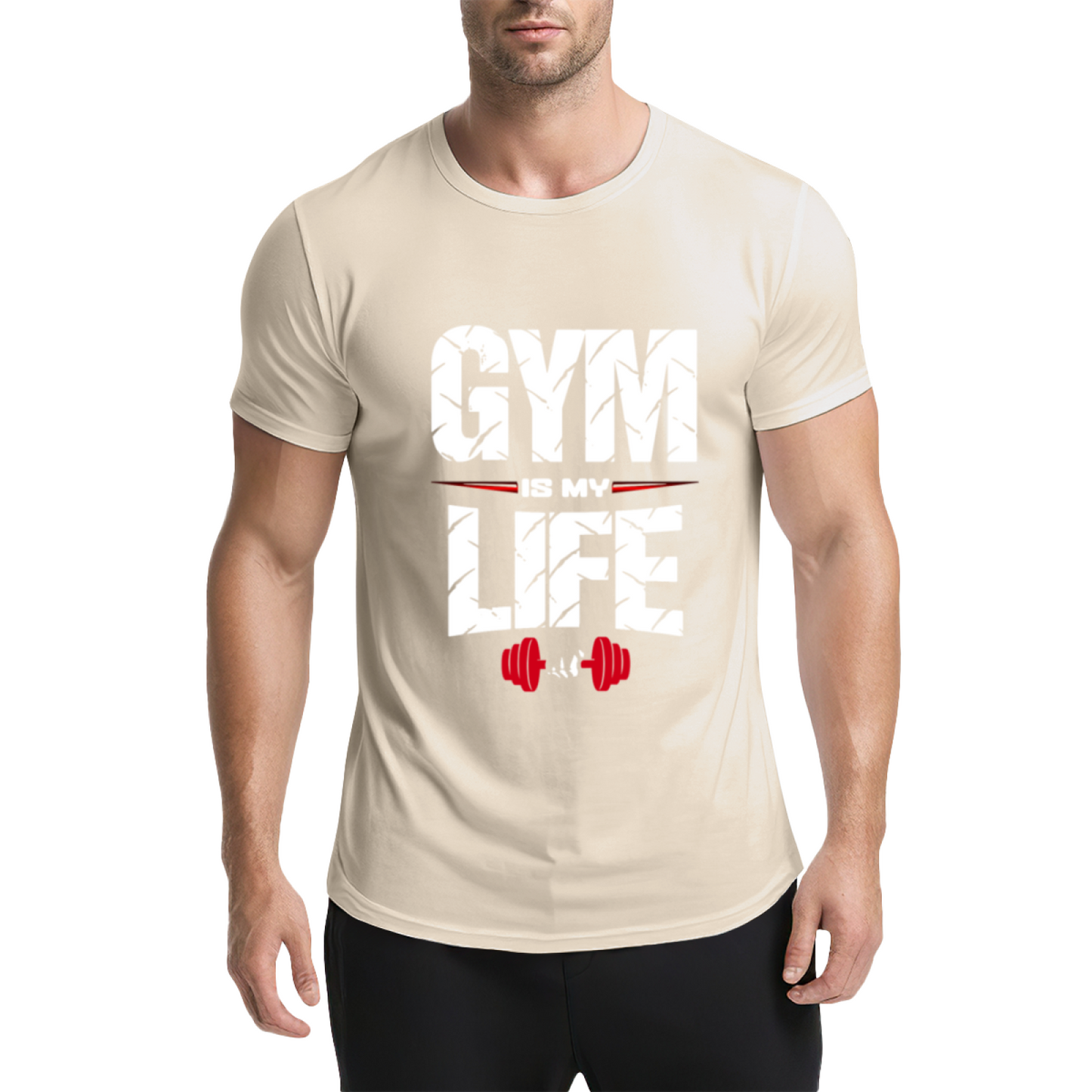 Gym Is My Life Dumbbell Fitness Motivational T-Shirt