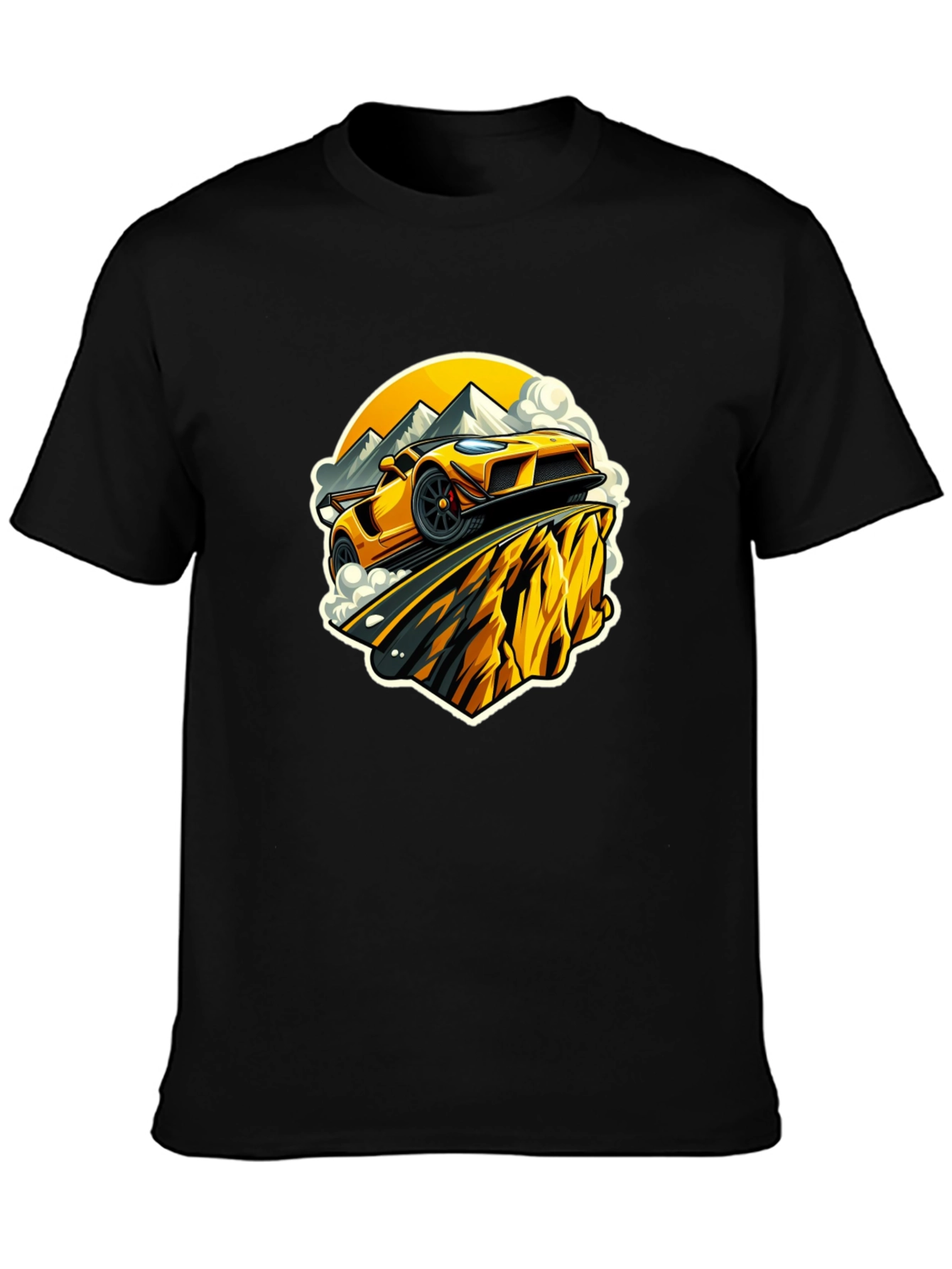 Yellow Car Mountain Road Trip T-Shirt