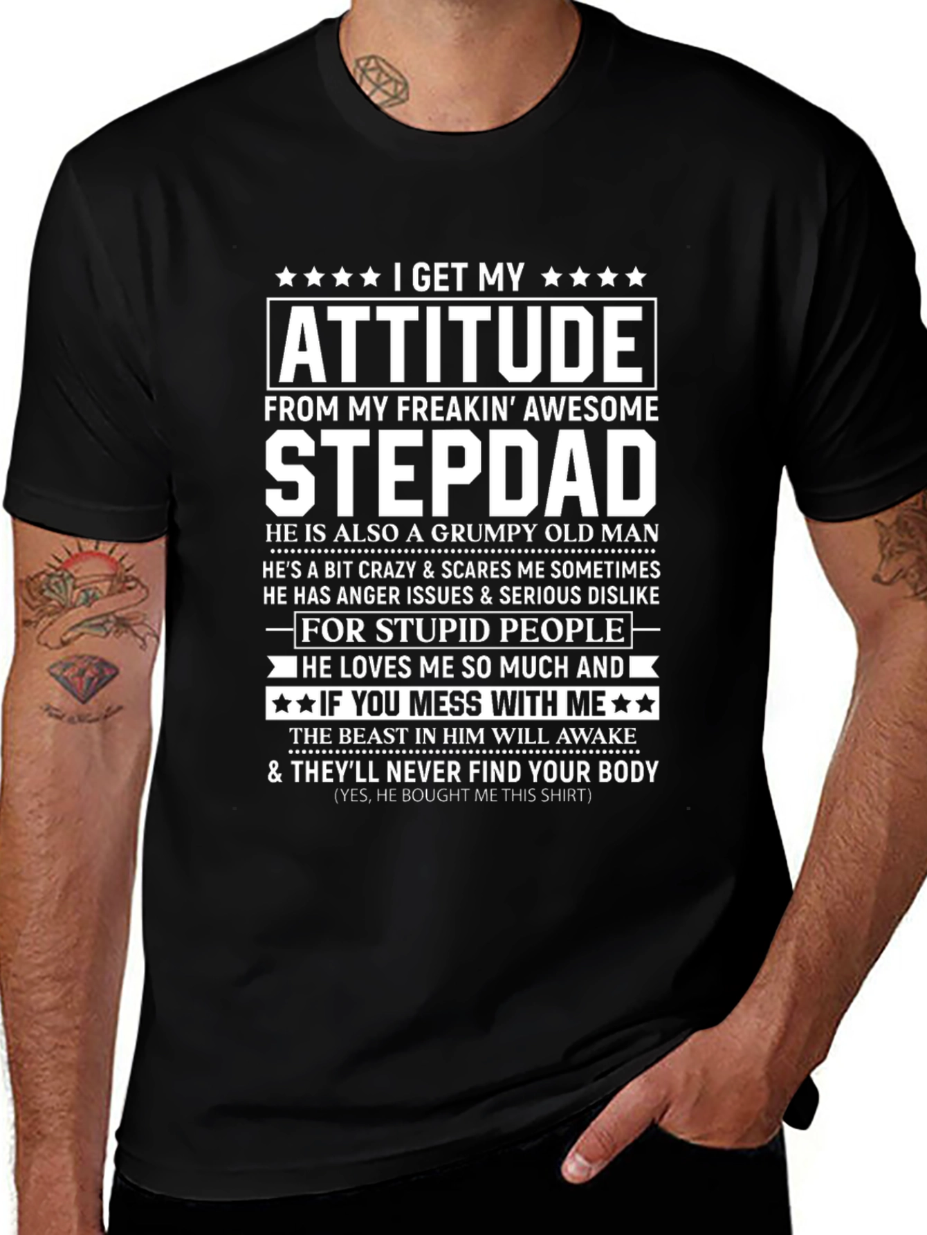 Awesome Stepdad T-Shirt: Attitude & Humor