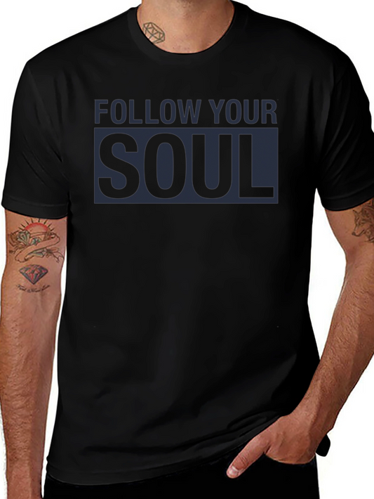 Follow Your Soul Graphic Tee - Black Cotton Blend