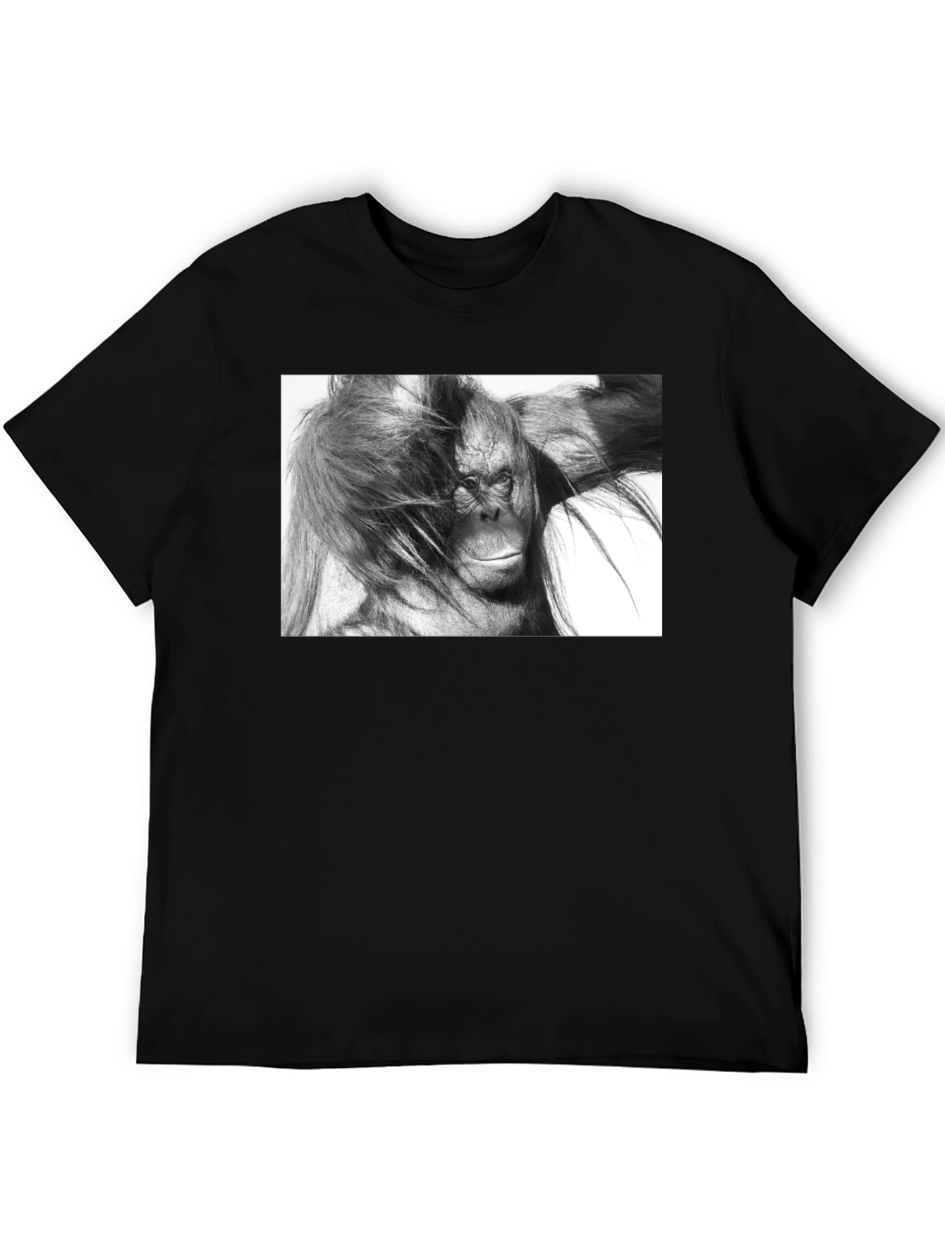 Orangutan Graphic Print Black T-Shirt