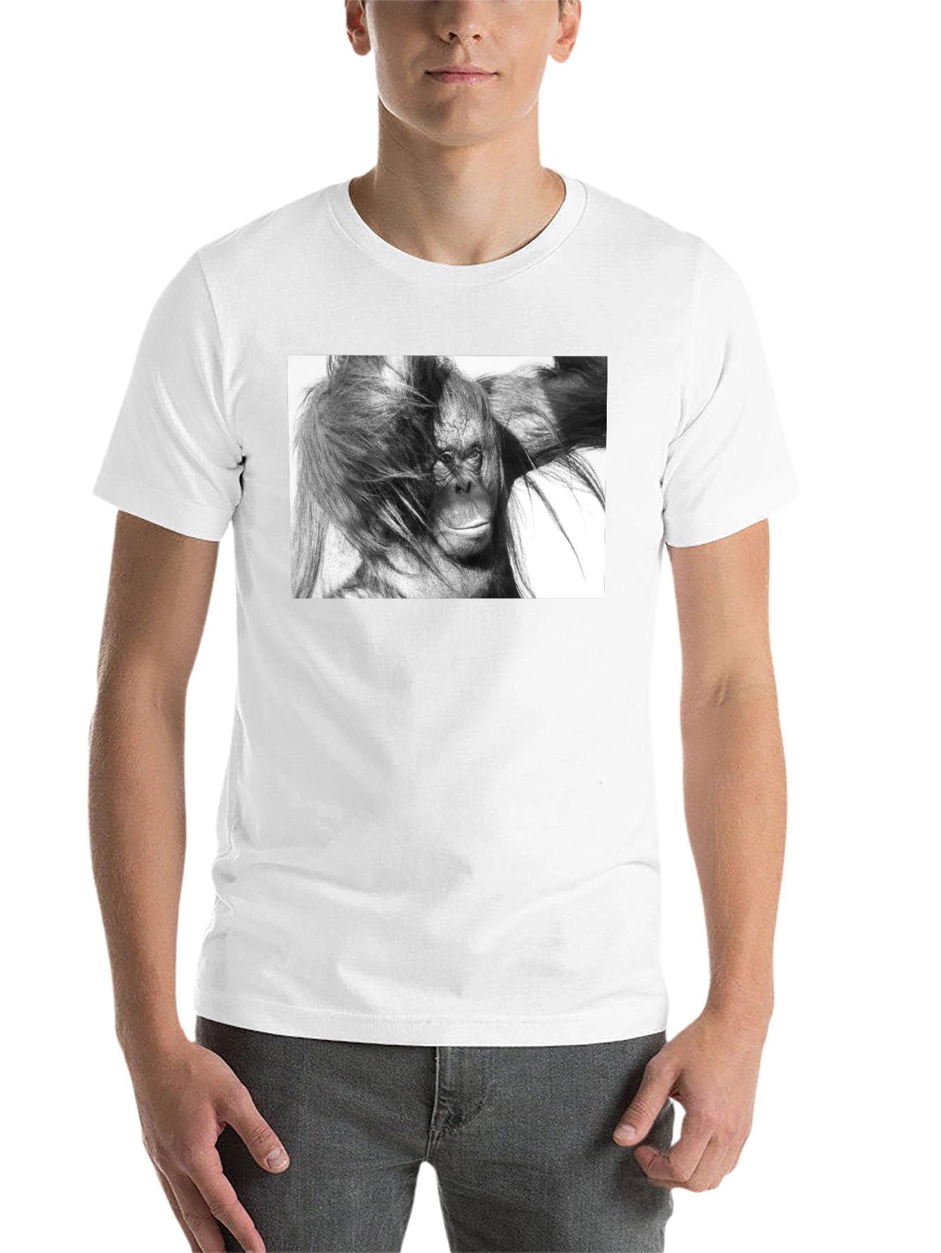 Orangutan Graphic Print Black T-Shirt