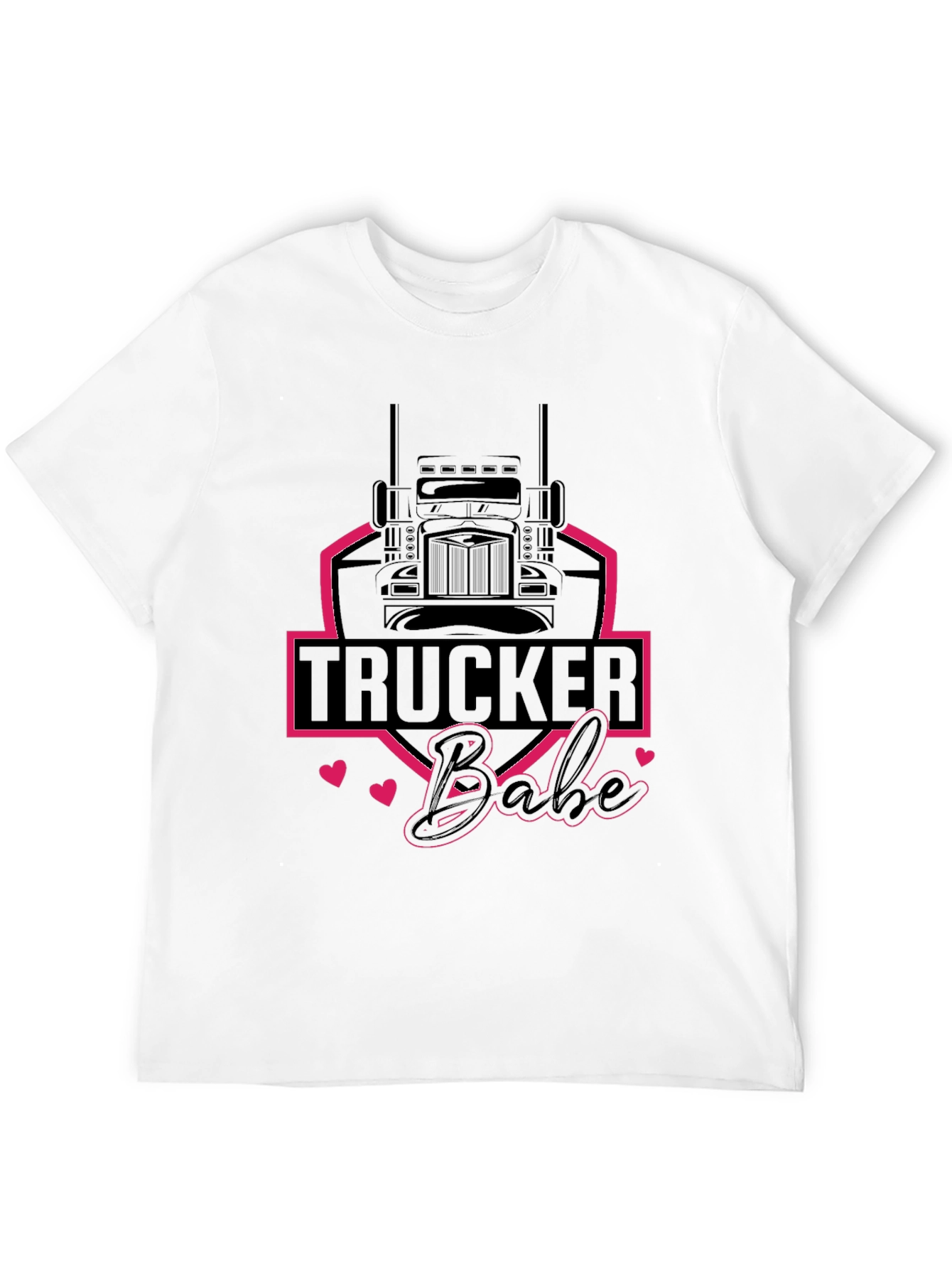 Trucker Babe Graphic Tee - Black