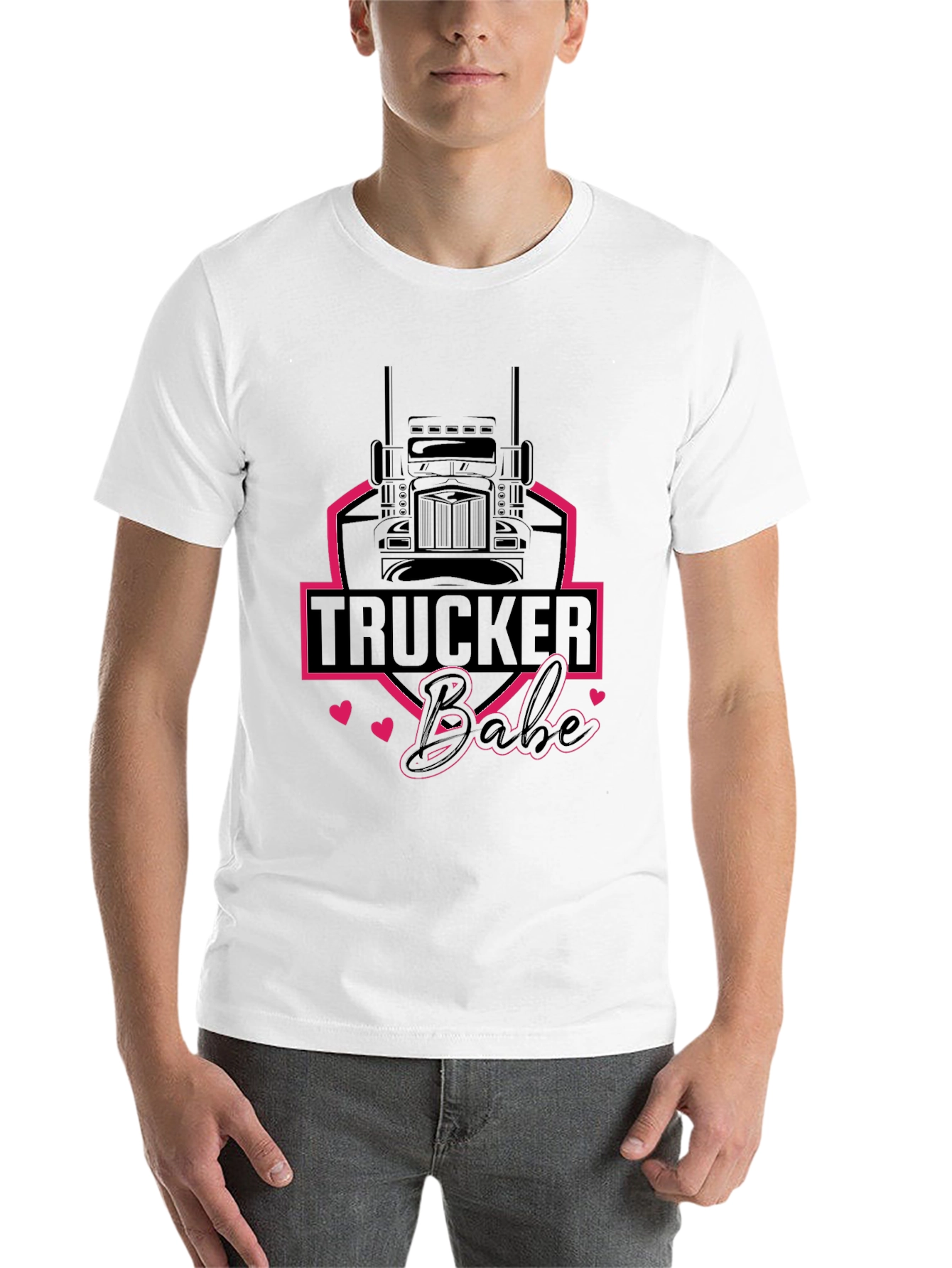 Trucker Babe Graphic Tee - Black
