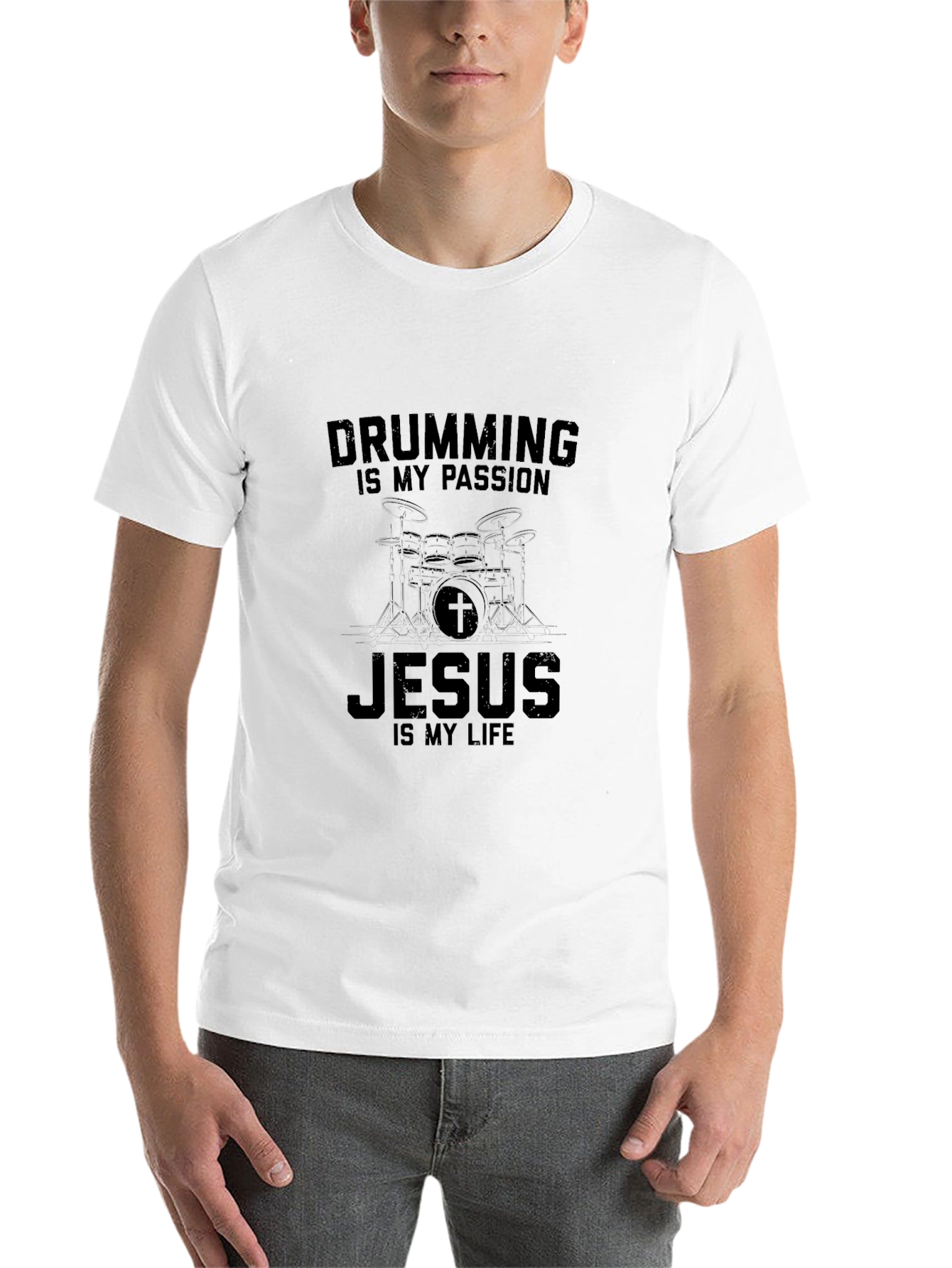Drumming Jesus T-Shirt - Passion and Faith