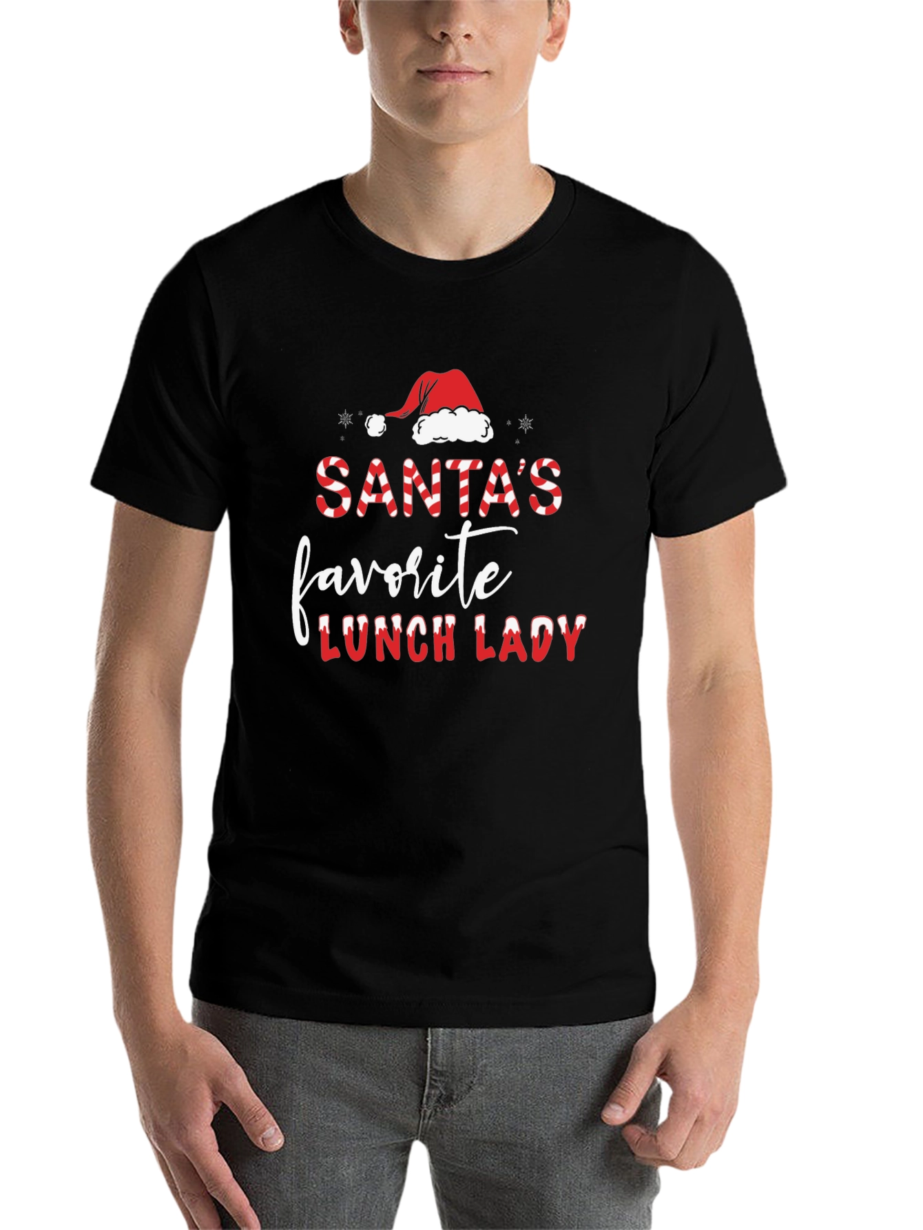 Santas Favorite Lunch Lady Black T-Shirt