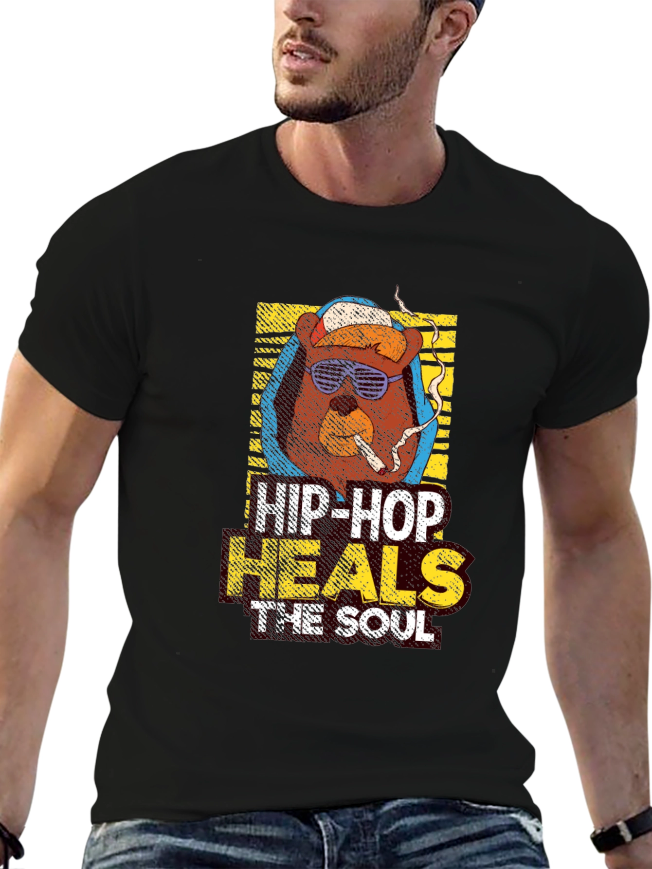 Hip-Hop Bear Graphic T-Shirt - Urban Style