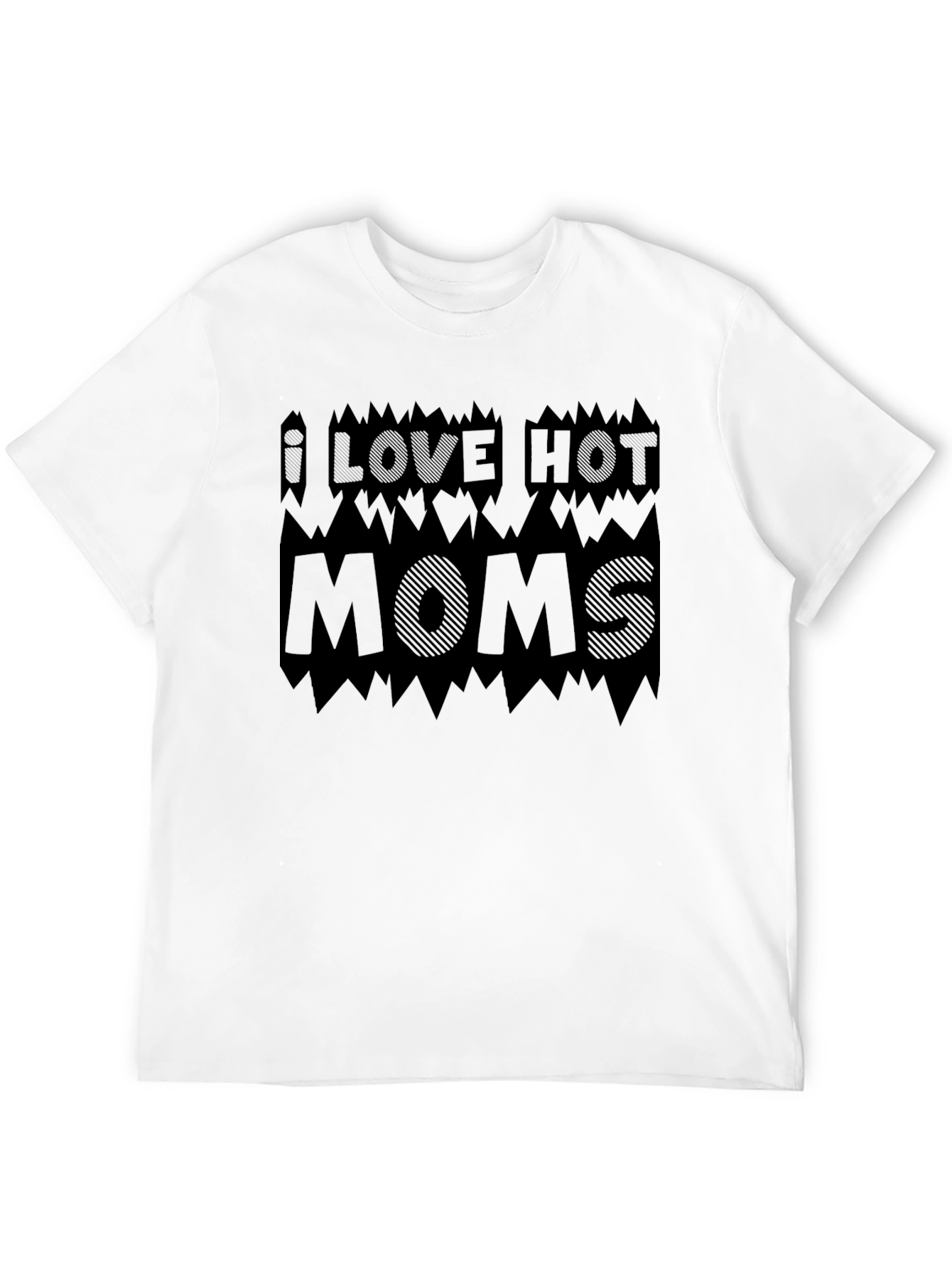 I Love Hot Moms Black Graphic Tee Shirt