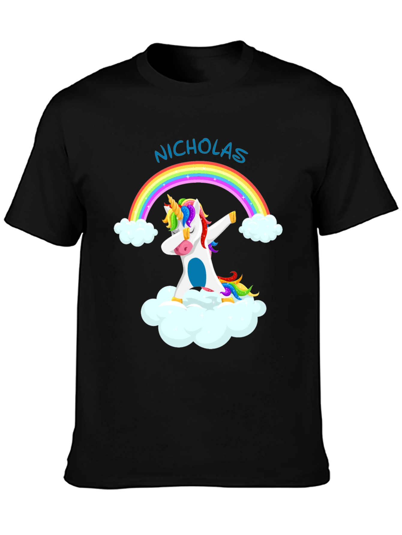 Nicholas Unicorn Dab Rainbow T-Shirt