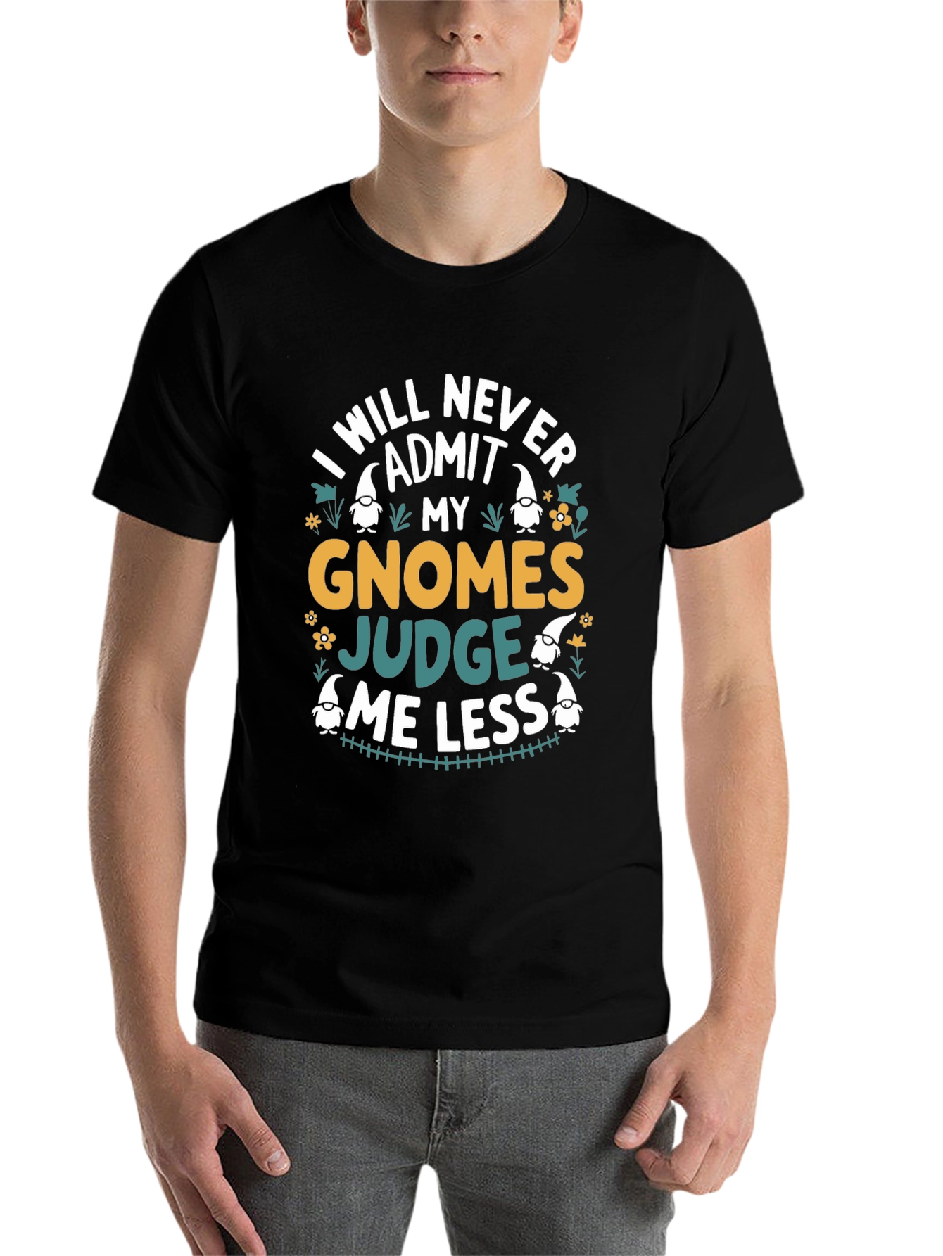 Gnome Judge Graphic T-Shirt -  Never Admit
