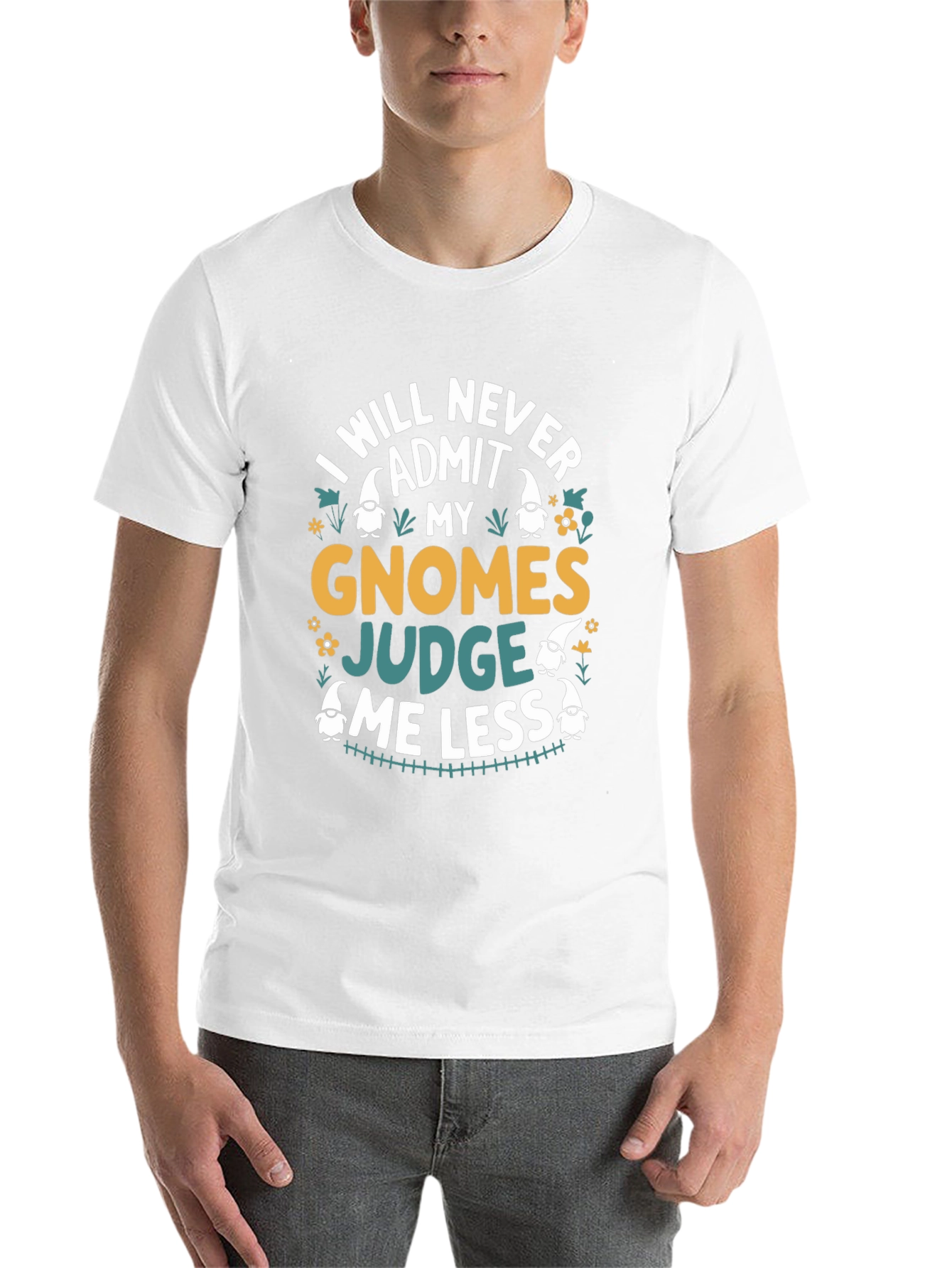 Gnome Judge Graphic T-Shirt -  Never Admit