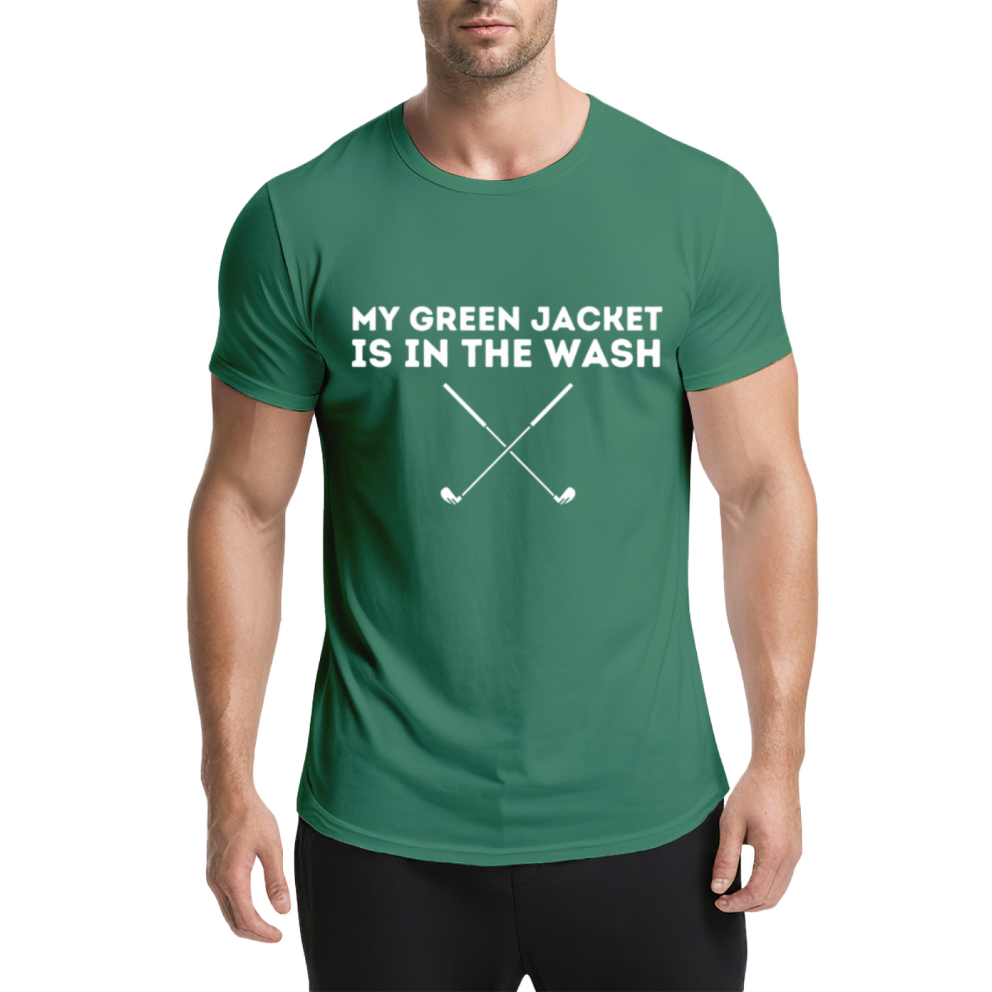 My Green Jacket Is In The Wash Funny Golf Graphic Navy Tee