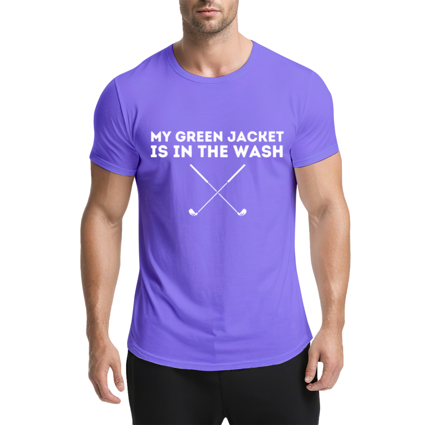 My Green Jacket Is In The Wash Funny Golf Graphic Navy Tee