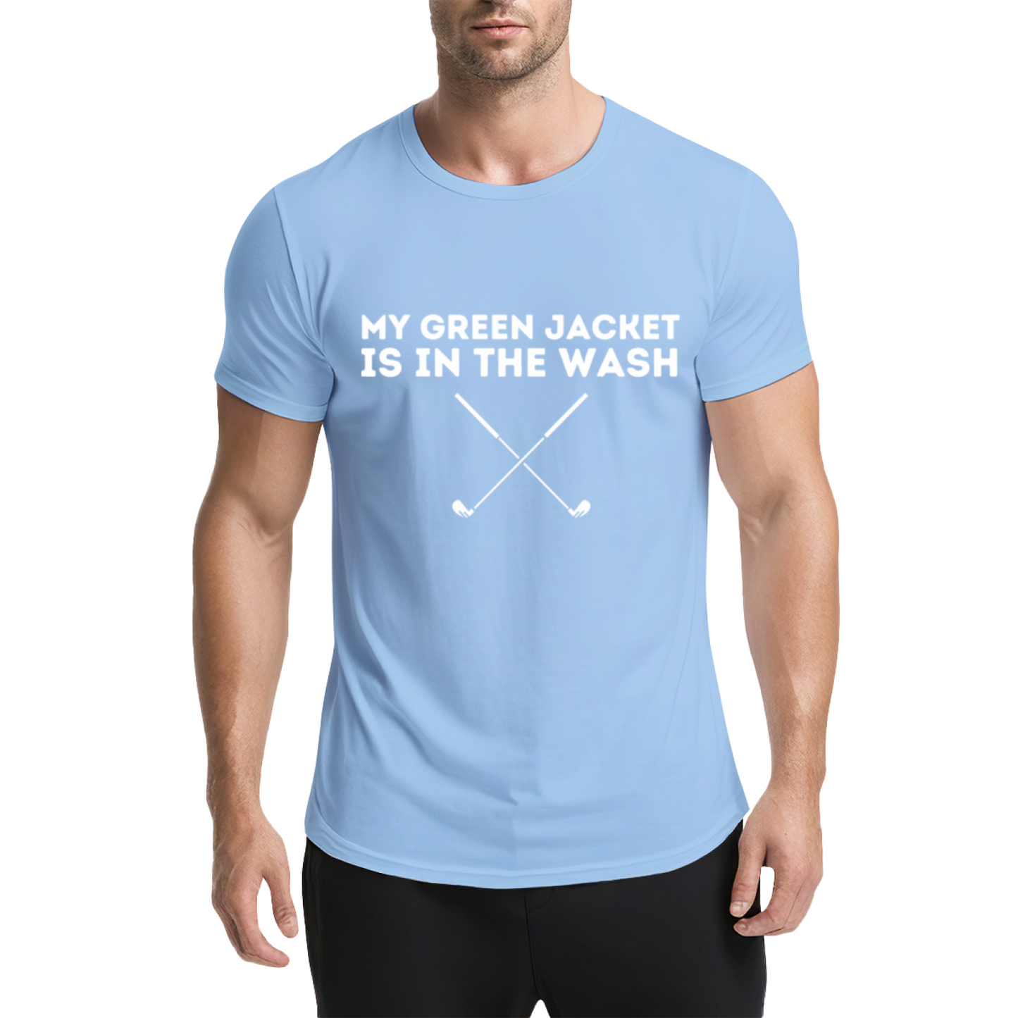 My Green Jacket Is In The Wash Funny Golf Graphic Navy Tee