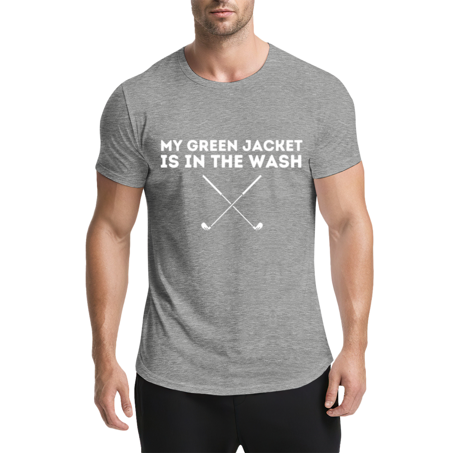 My Green Jacket Is In The Wash Funny Golf Graphic Navy Tee