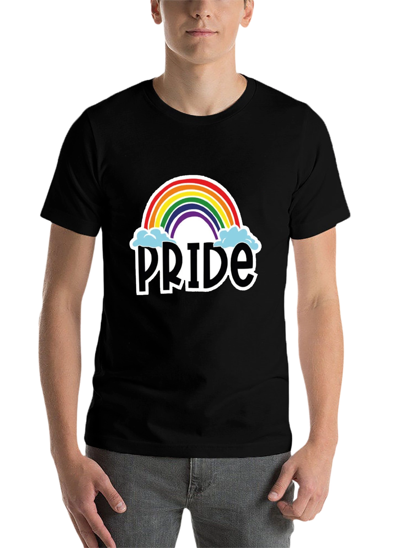 Pride Rainbow Graphic T-Shirt - Black