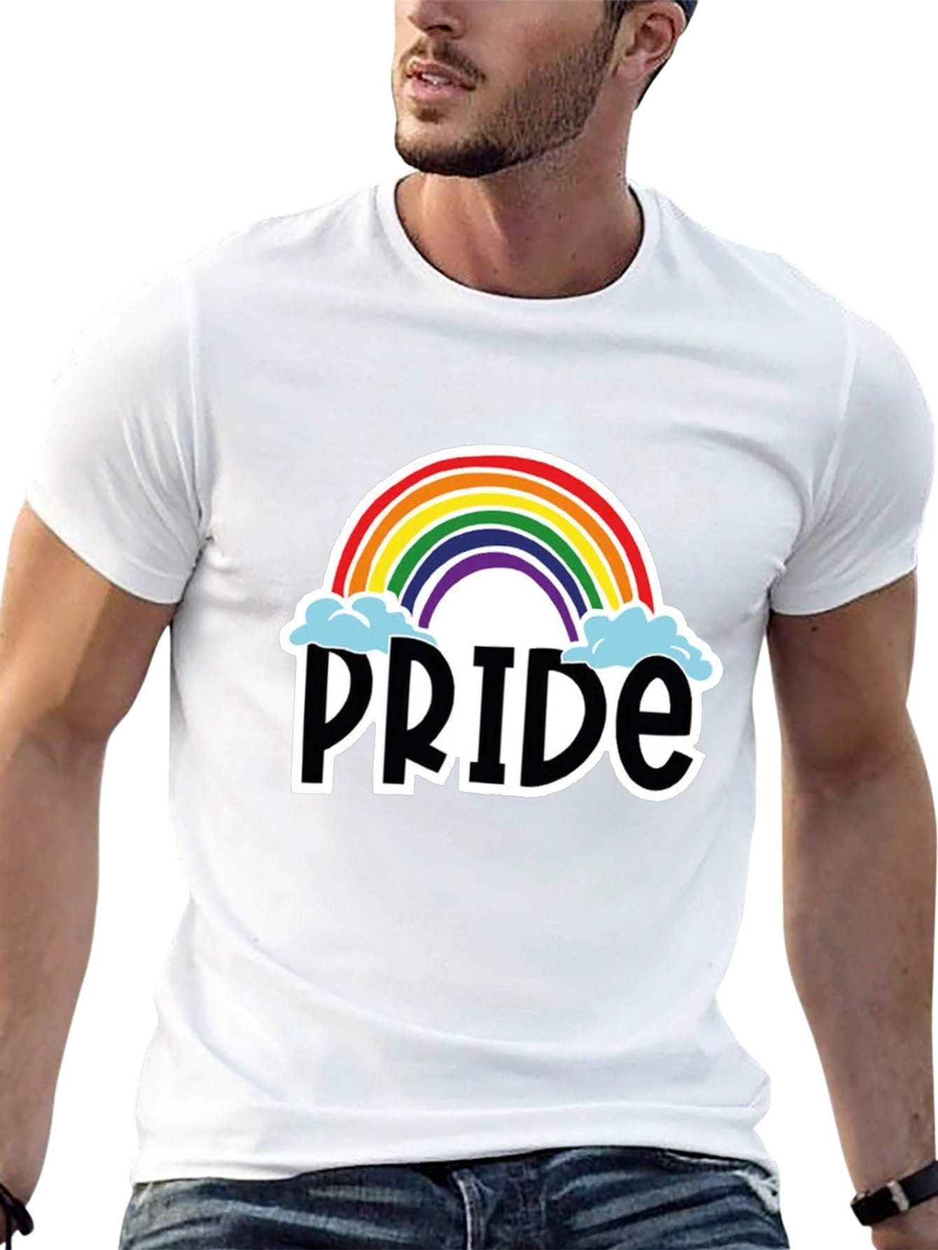 Pride Rainbow Graphic T-Shirt - Black