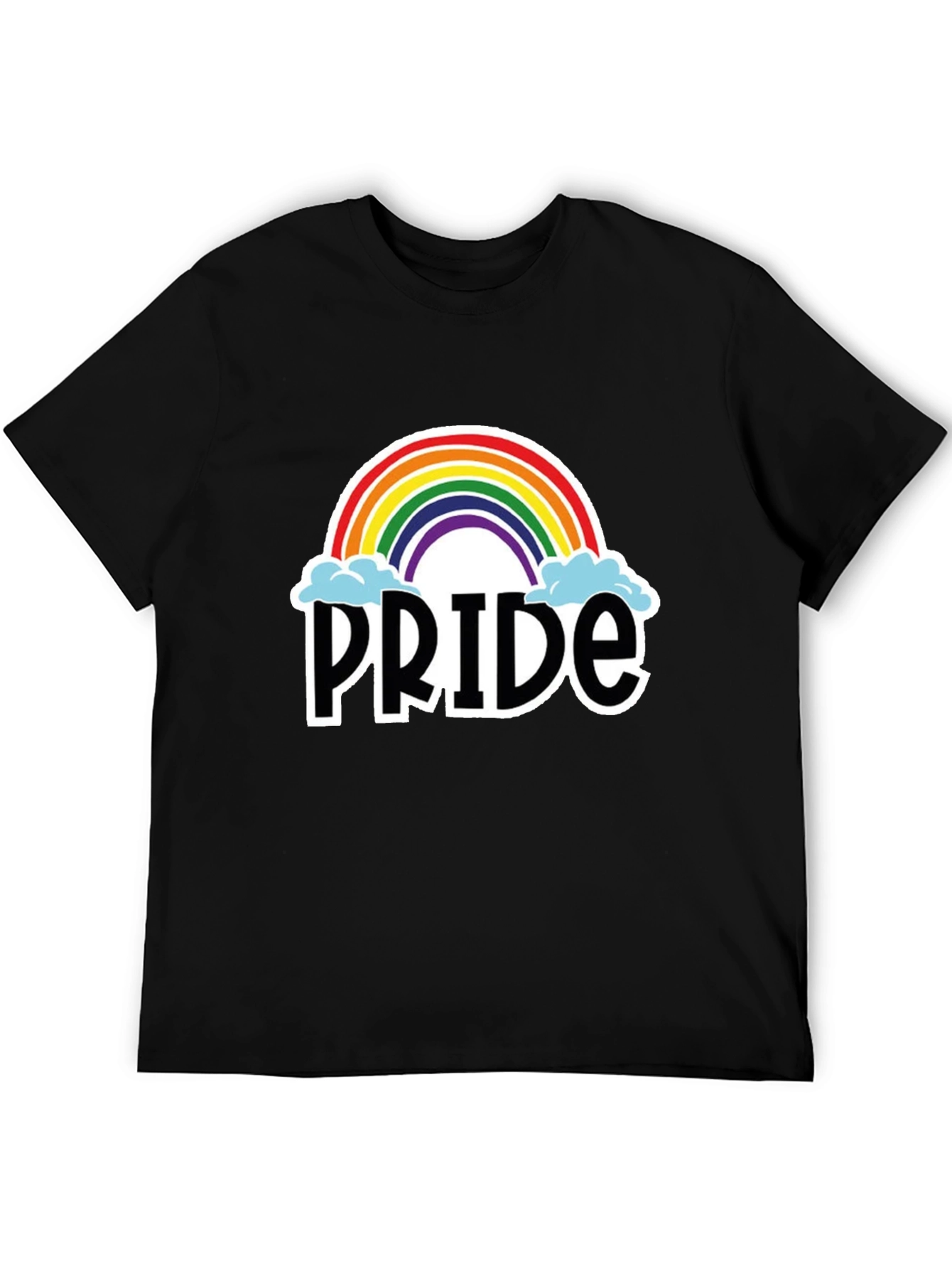 Pride Rainbow Graphic T-Shirt - Black