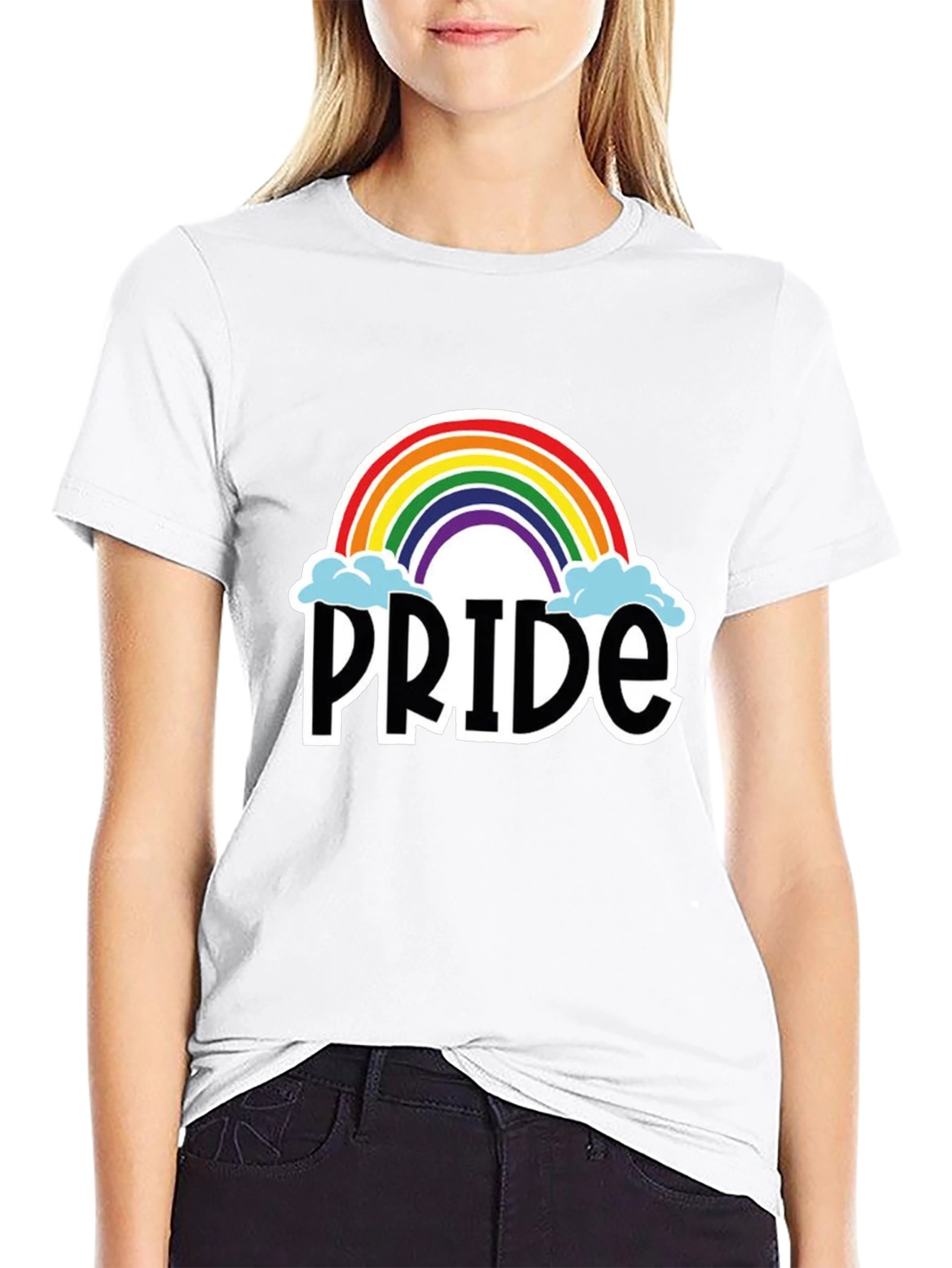 Pride Rainbow Graphic T-Shirt - Black