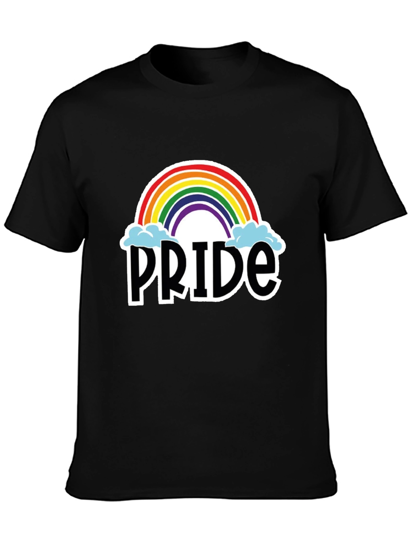 Pride Rainbow Graphic T-Shirt - Black